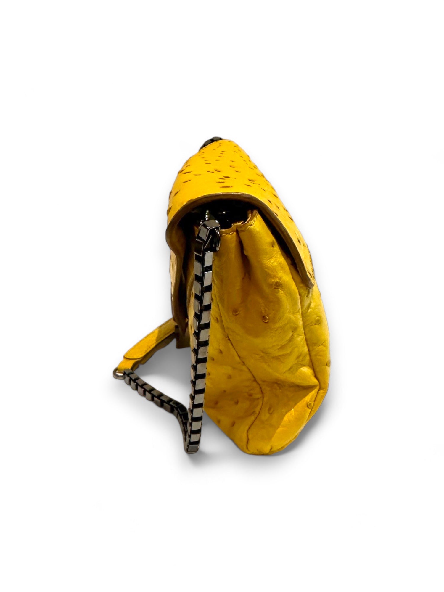 Ostrich leather envelope bag