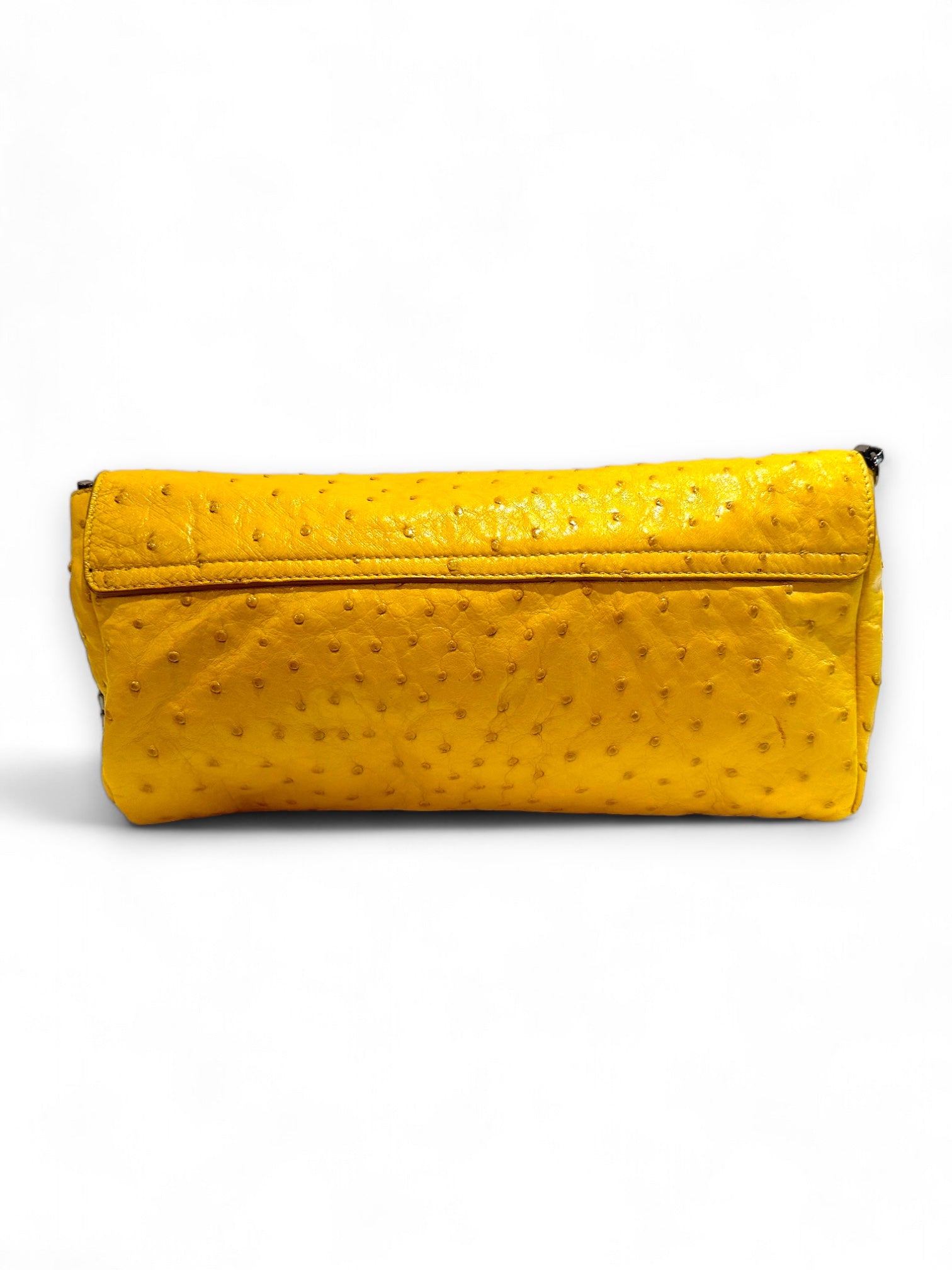 Ostrich leather envelope bag