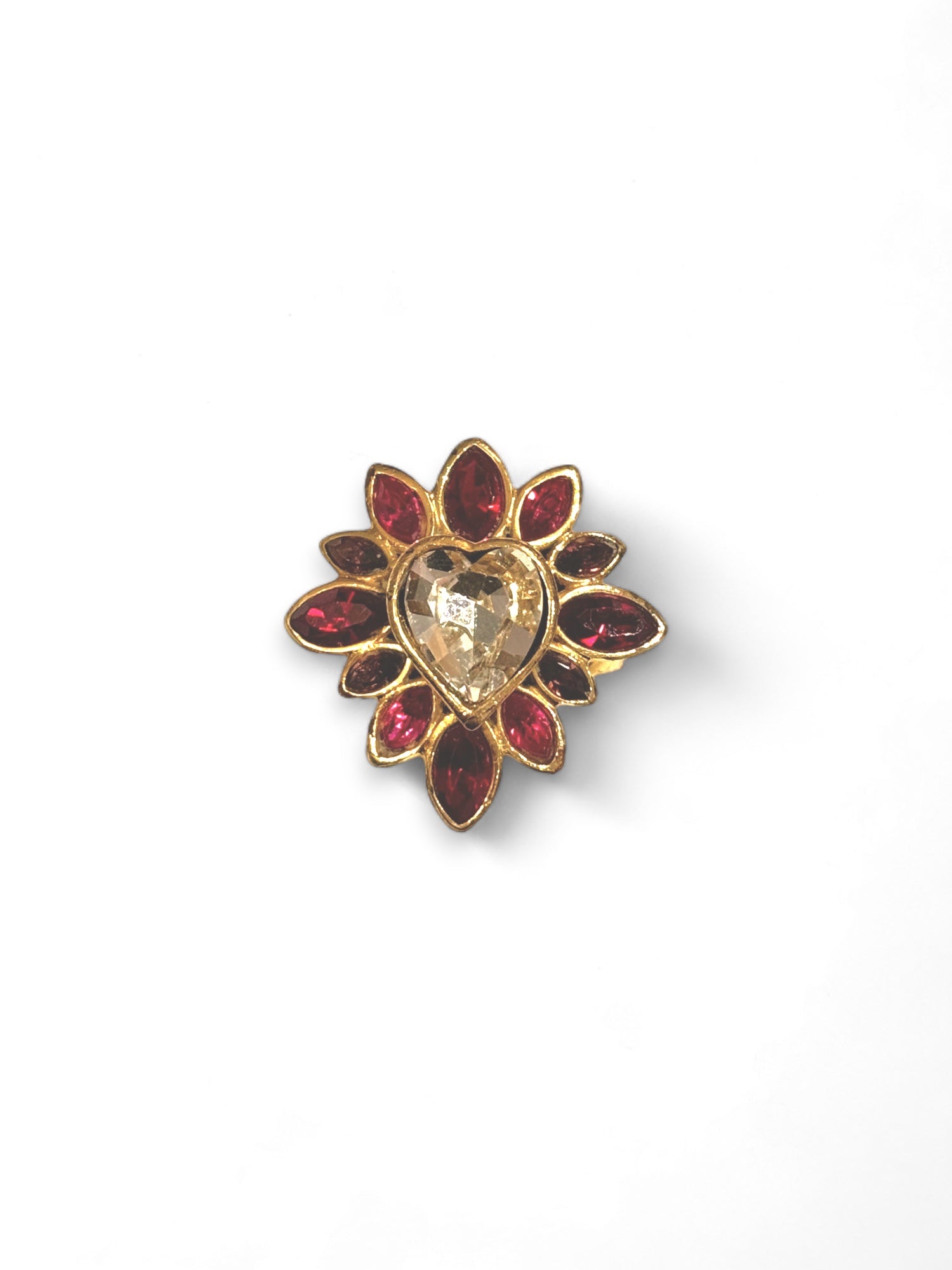 Rare strass embellished flower ring