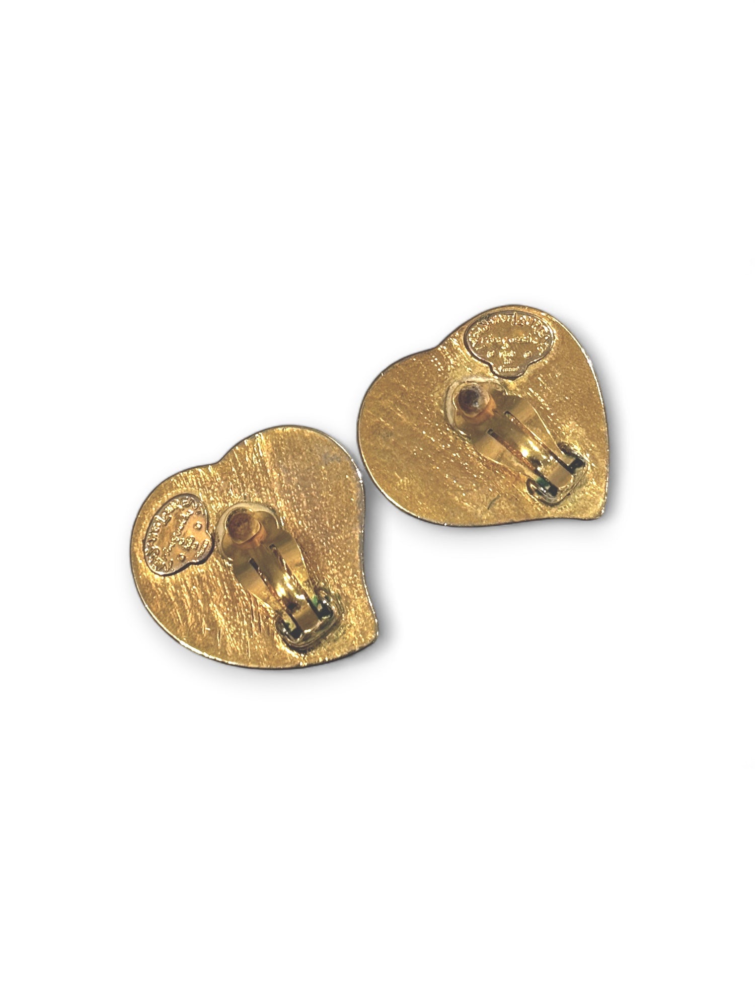 Vintage heart clip earrings