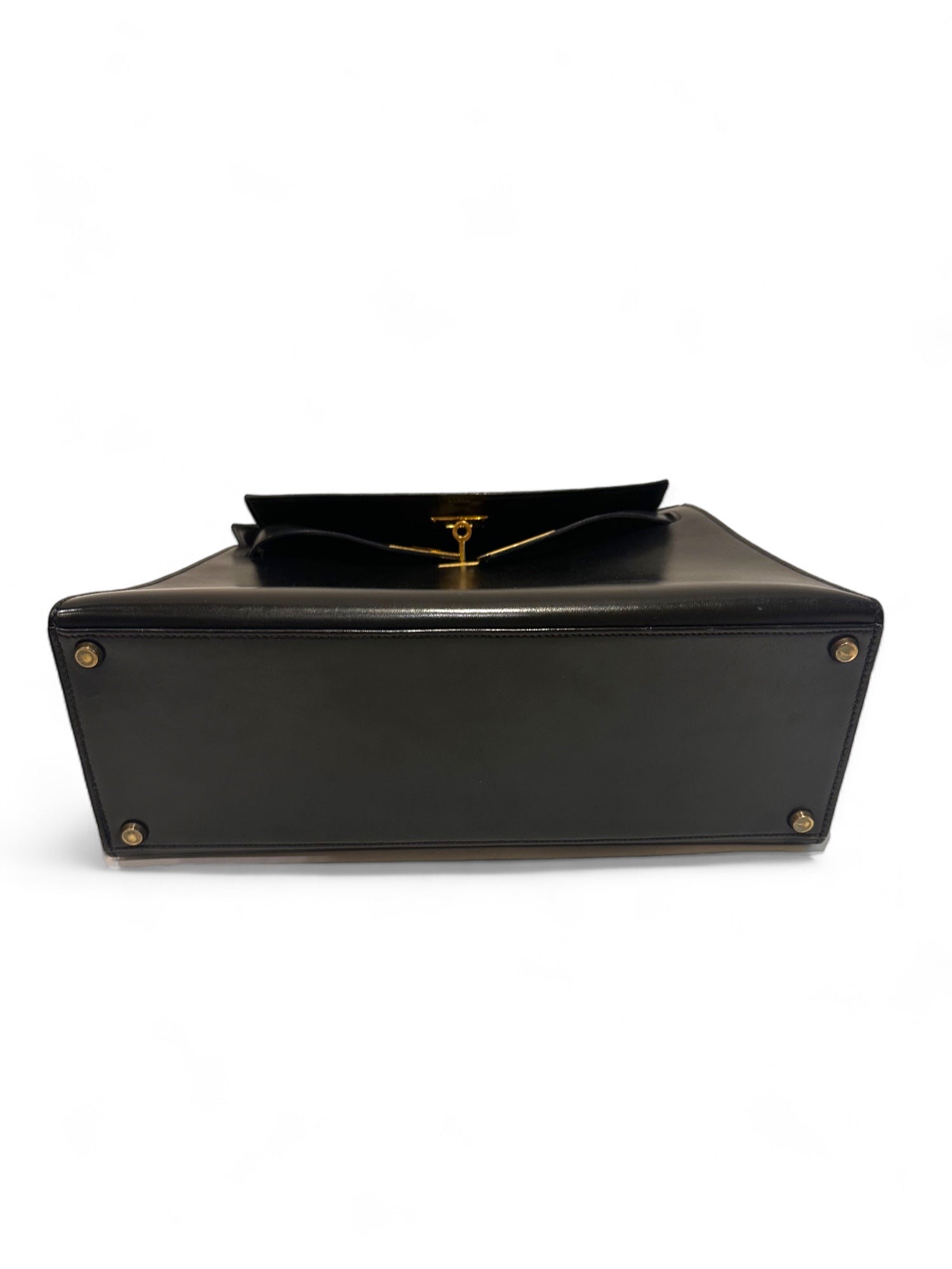 Stunning vintage Kelly in black box leather