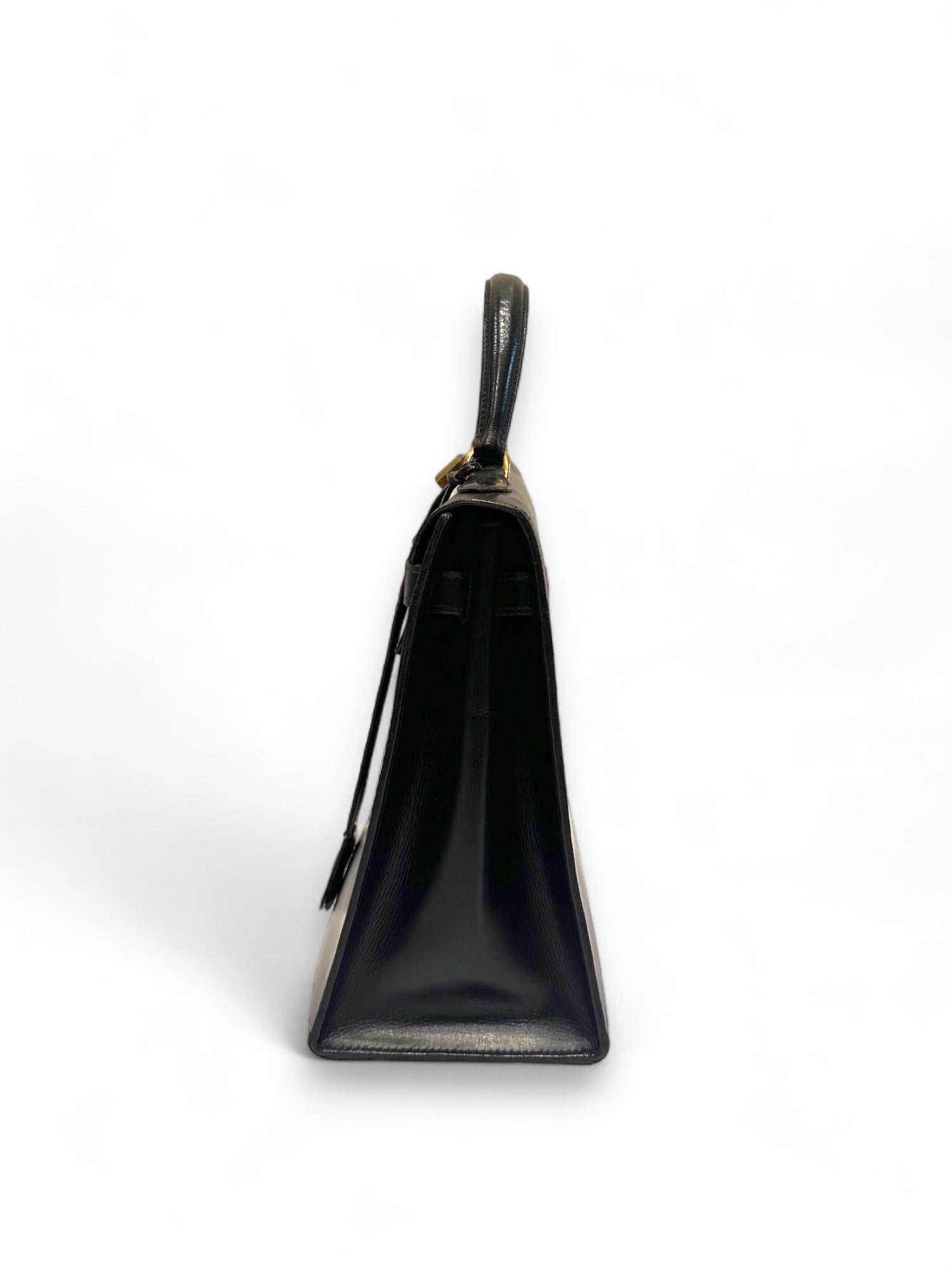 Stunning vintage Kelly in black box leather