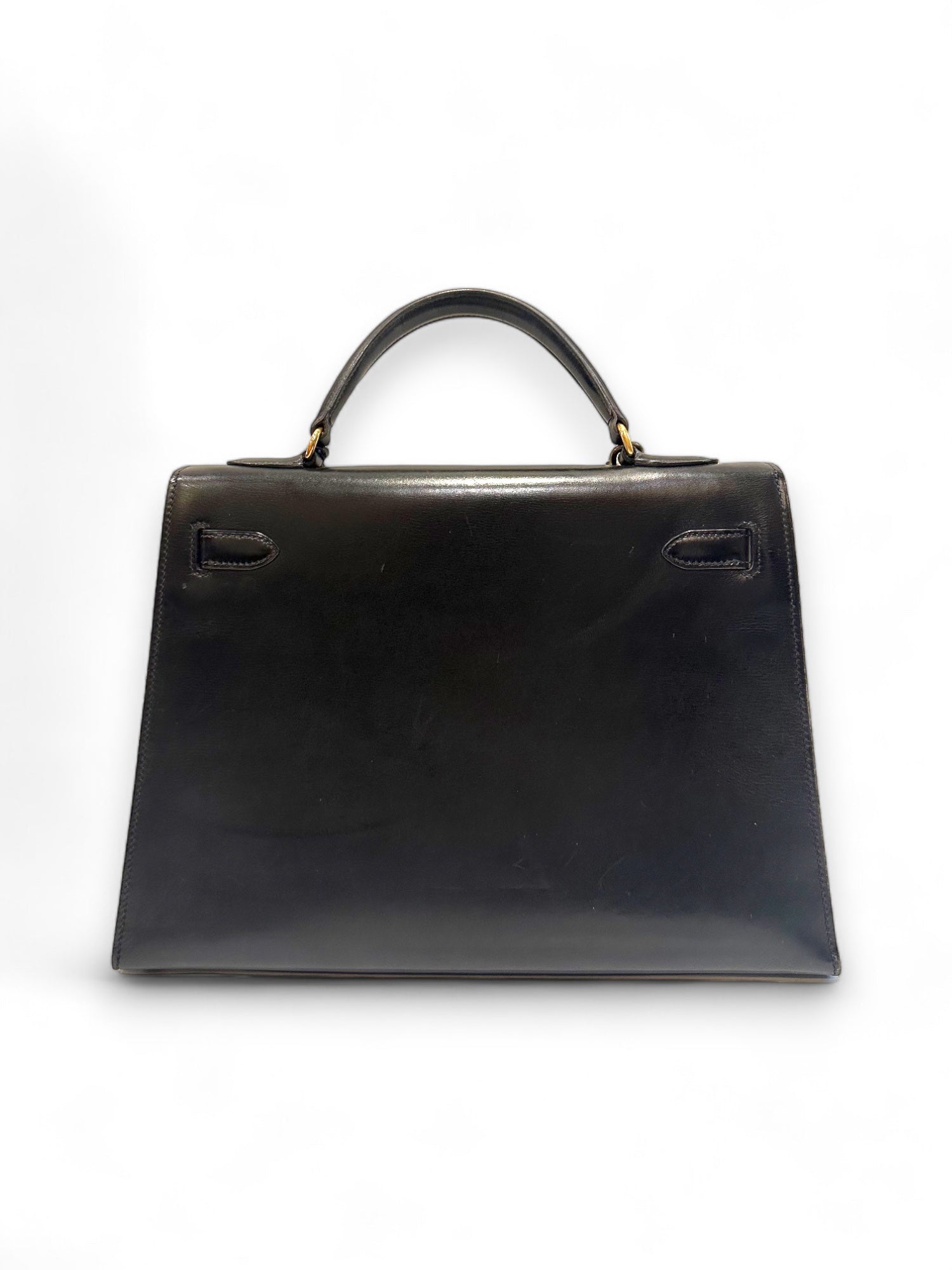 Stunning vintage Kelly in black box leather