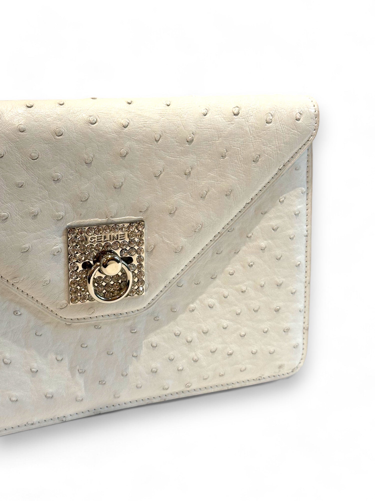 Pochette enveloppe en cuir d'autruche