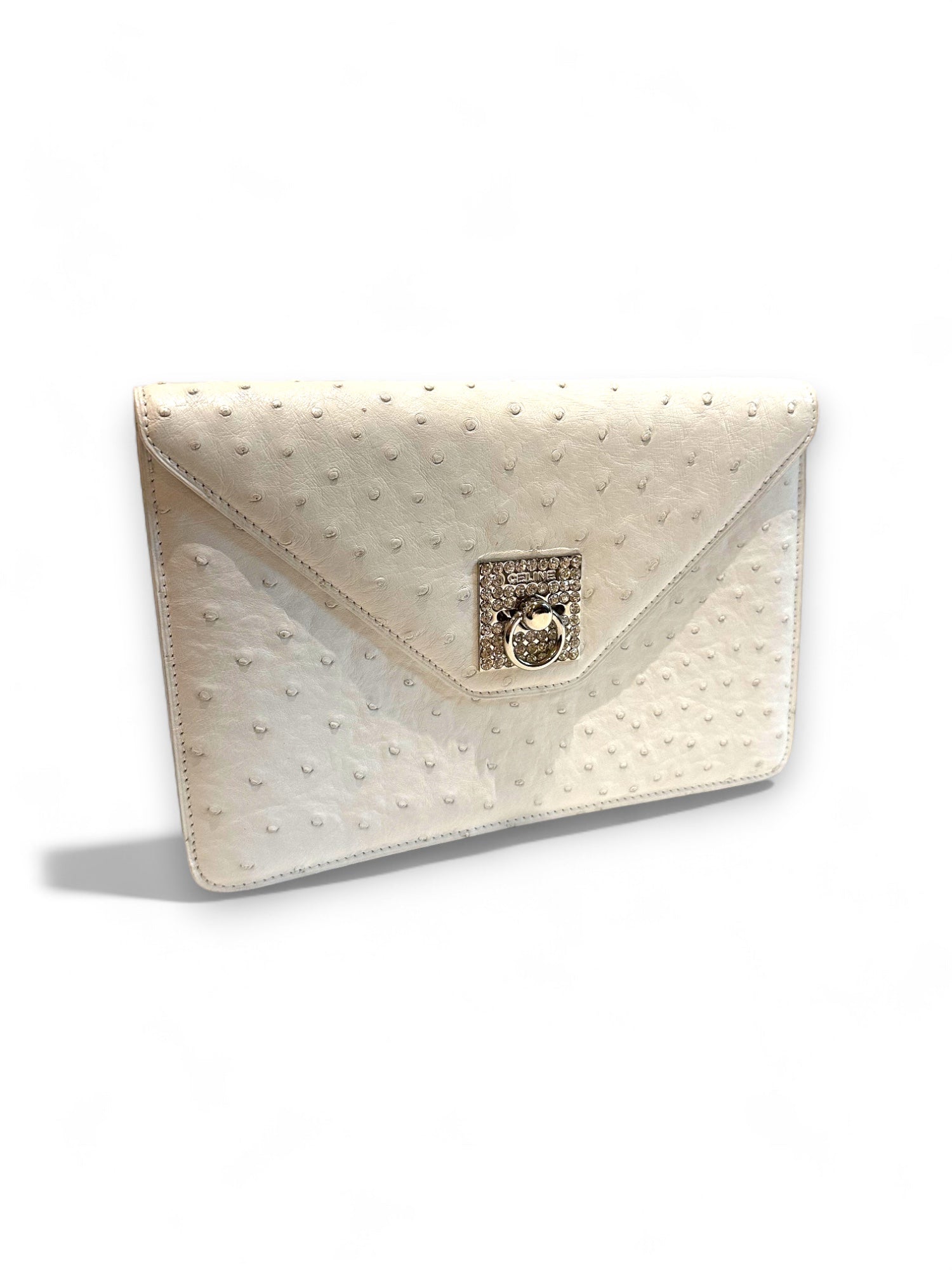 Pochette enveloppe en cuir d'autruche