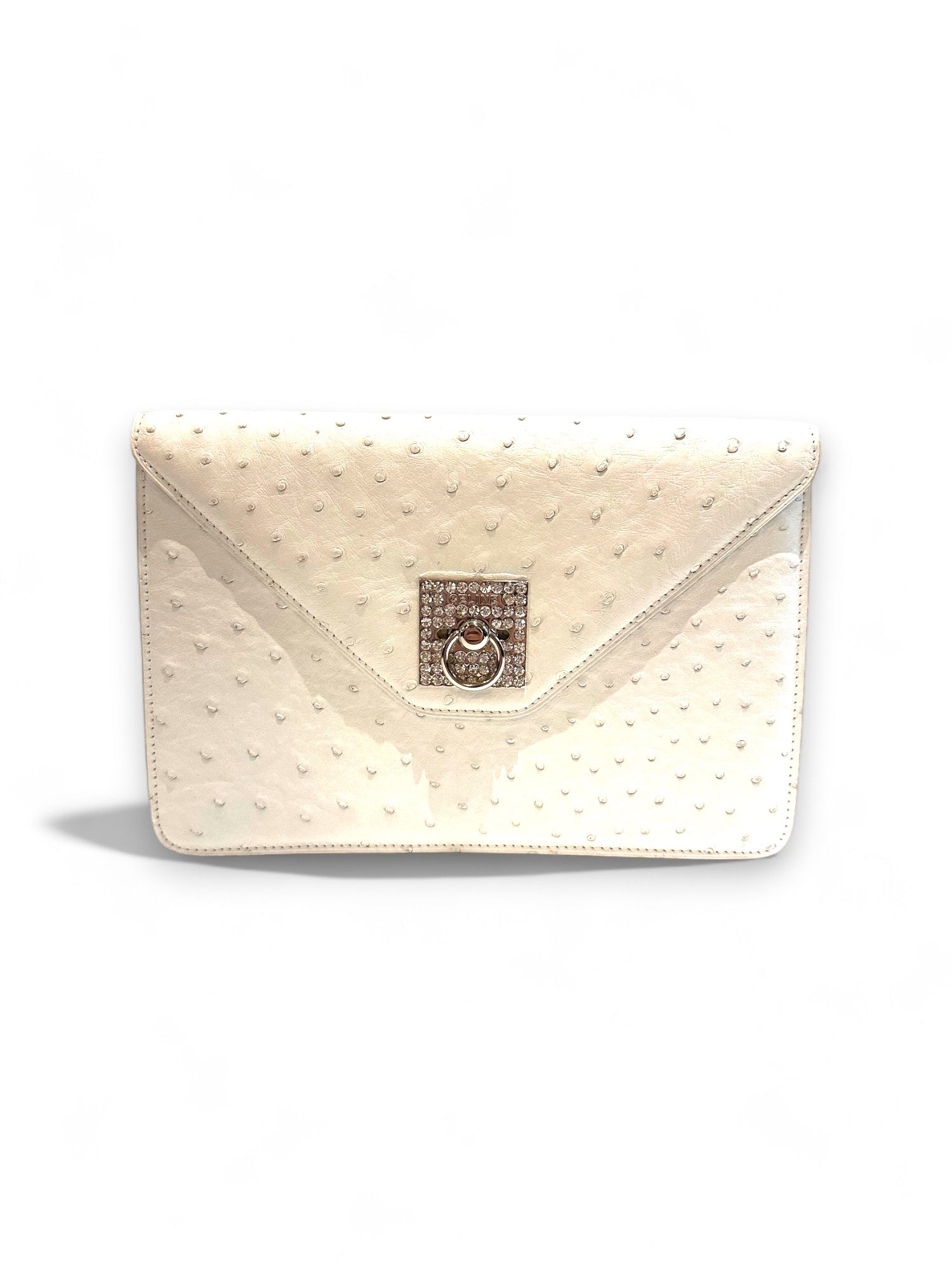 Pochette enveloppe en cuir d'autruche