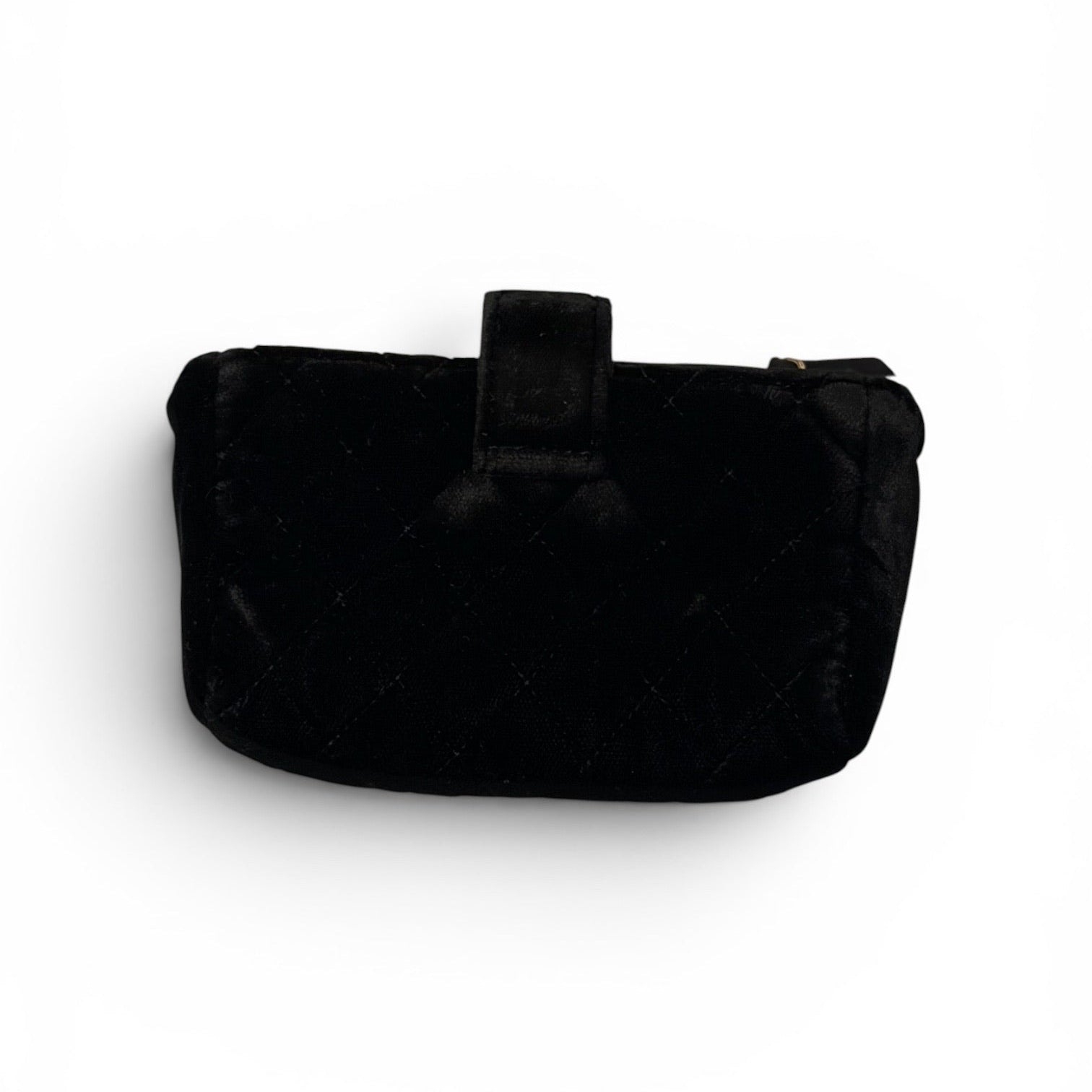 Chanel Black Quilted Velvet Mini Pouch