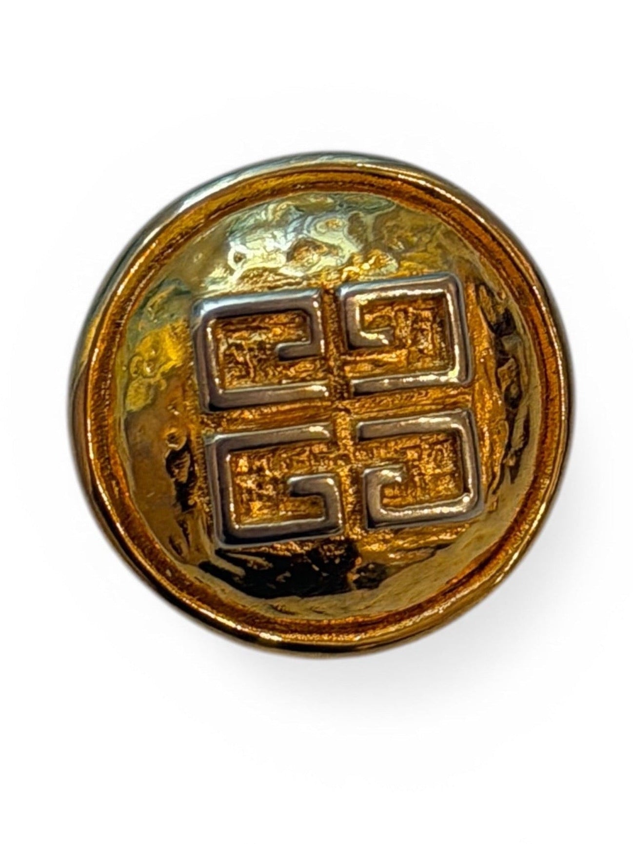 Vintage Givenchy Gold-Tone Monogram Logo Brooch