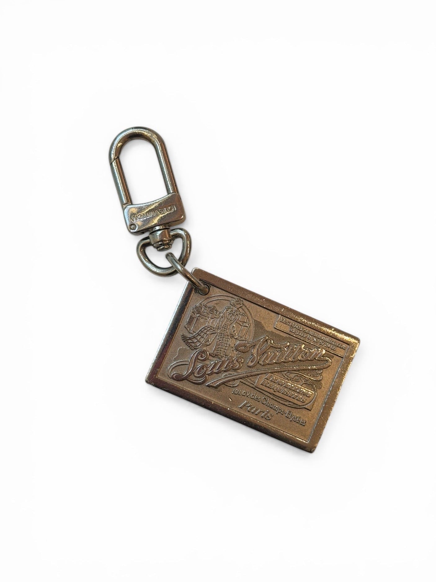Vintage Louis Vuitton Champs-Élysées Engraved Plate Key Charm
