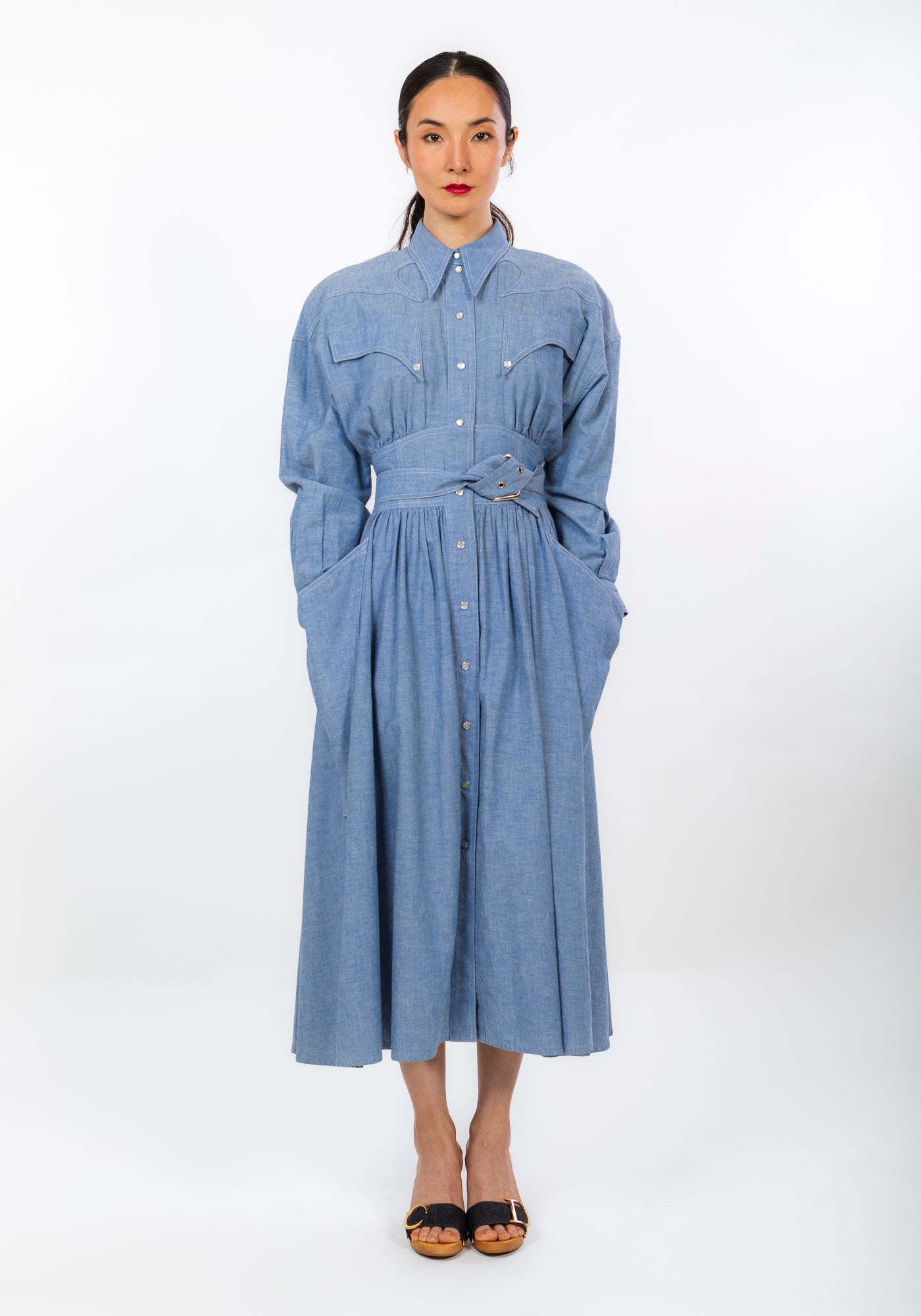 Stunning denim long dress