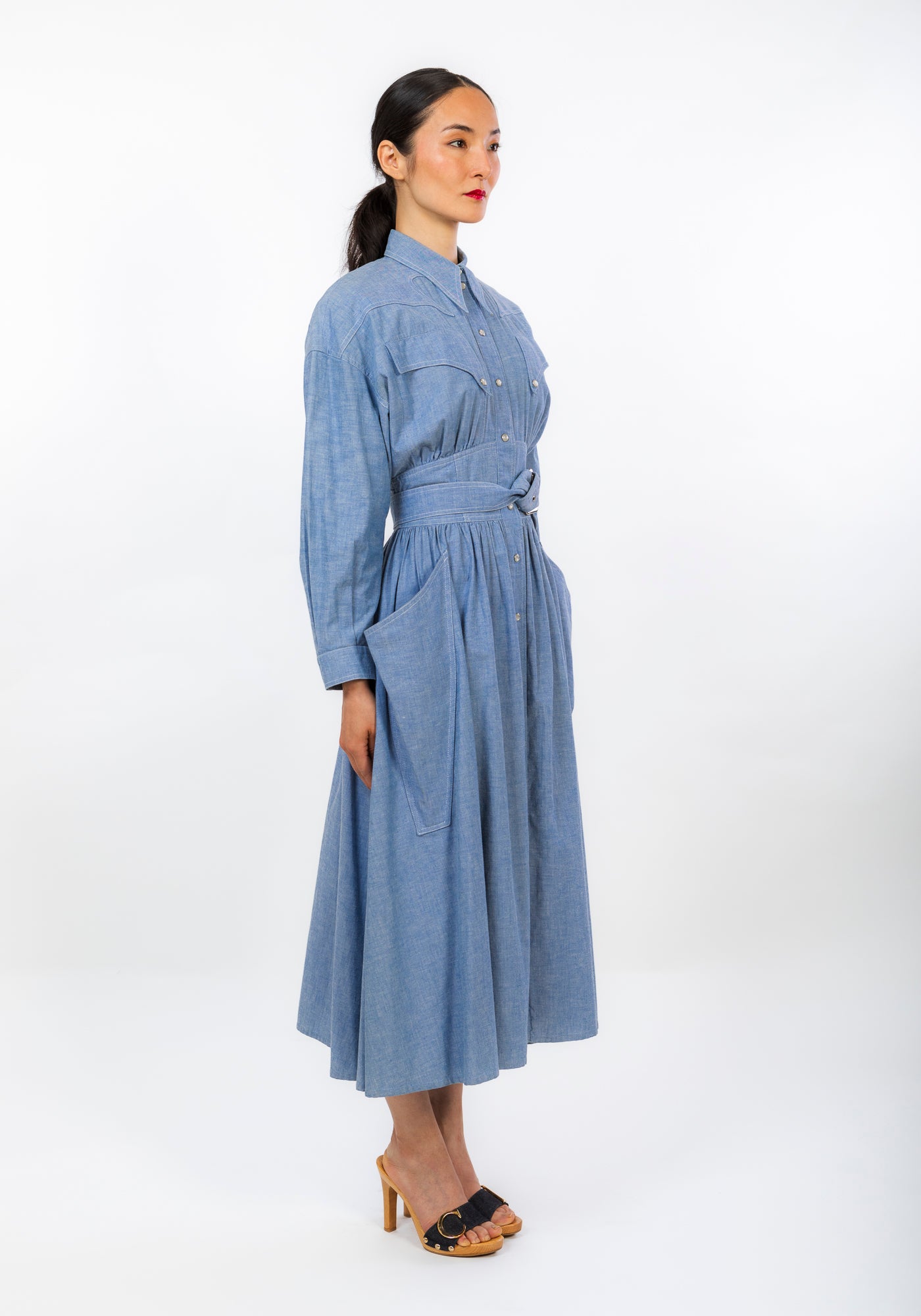 Stunning denim long dress