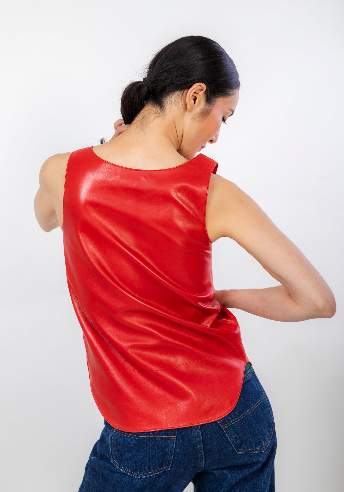 Rare leather sleeveless top