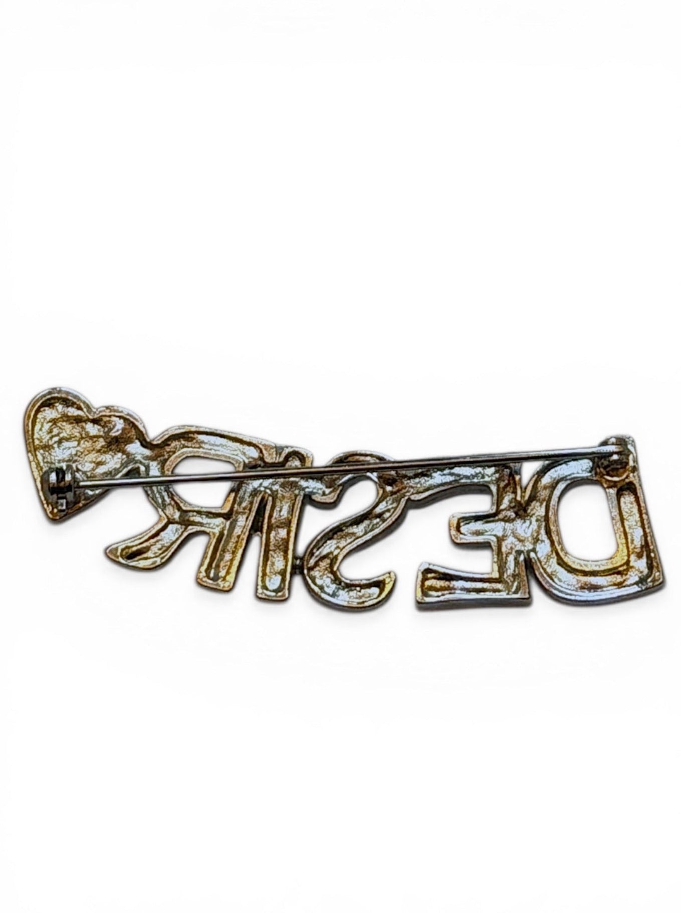 Vintage Yves Saint Laurent "Désir" Pavé Crystal Word Brooch