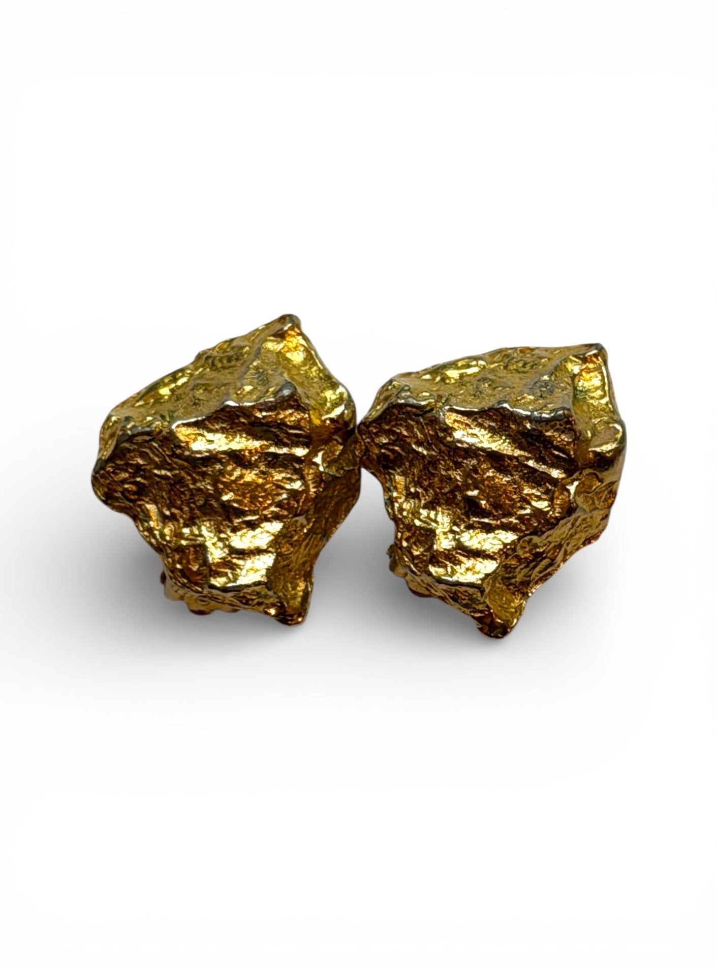 Vintage Yves Saint Laurent Gold-Tone Nugget Clip Earrings