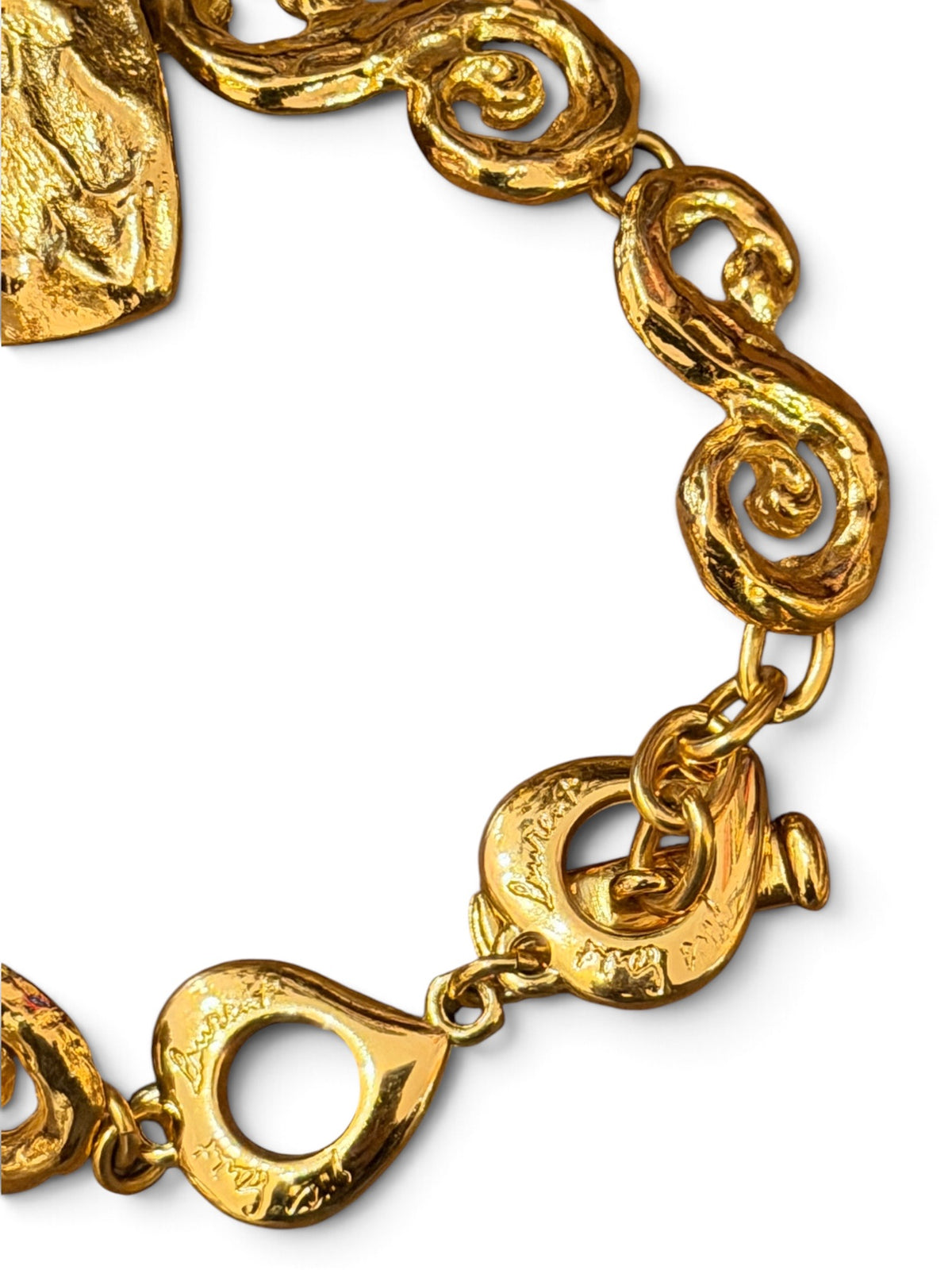 Vintage Yves Saint Laurent Crystal-Pierced Heart Bracelet