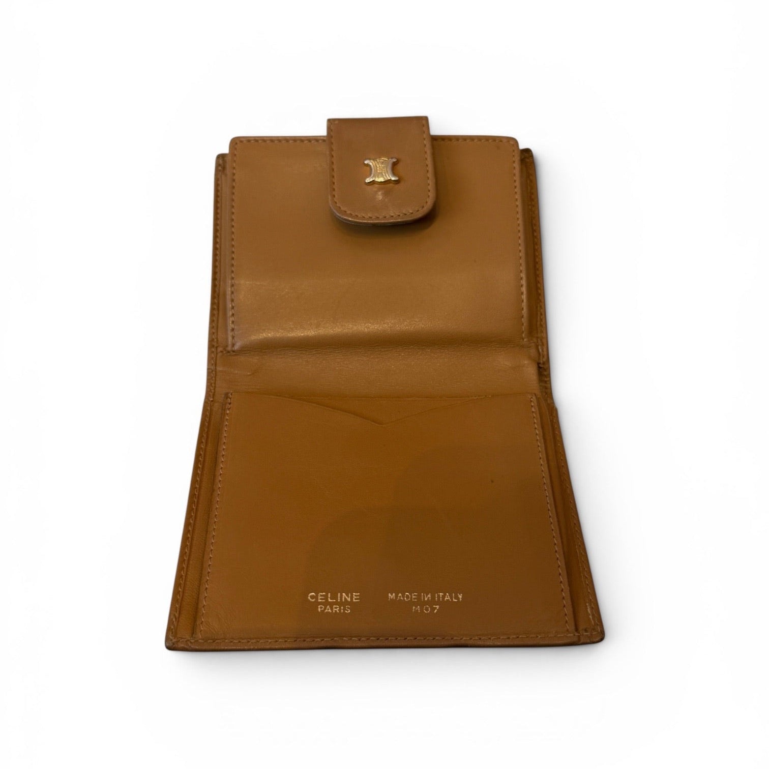 Celine Triomphe Monogram Camel Wallet