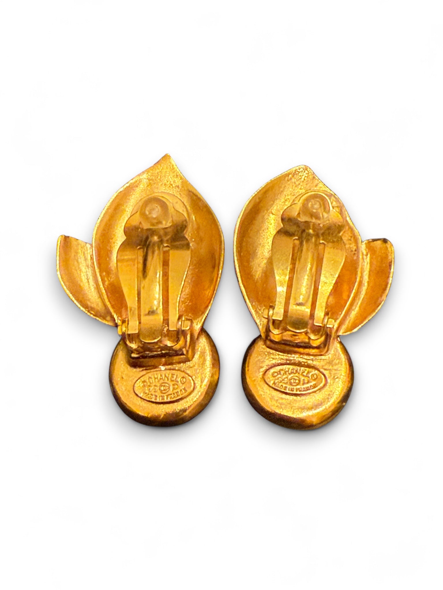 Rare Chanel leave clip earrings