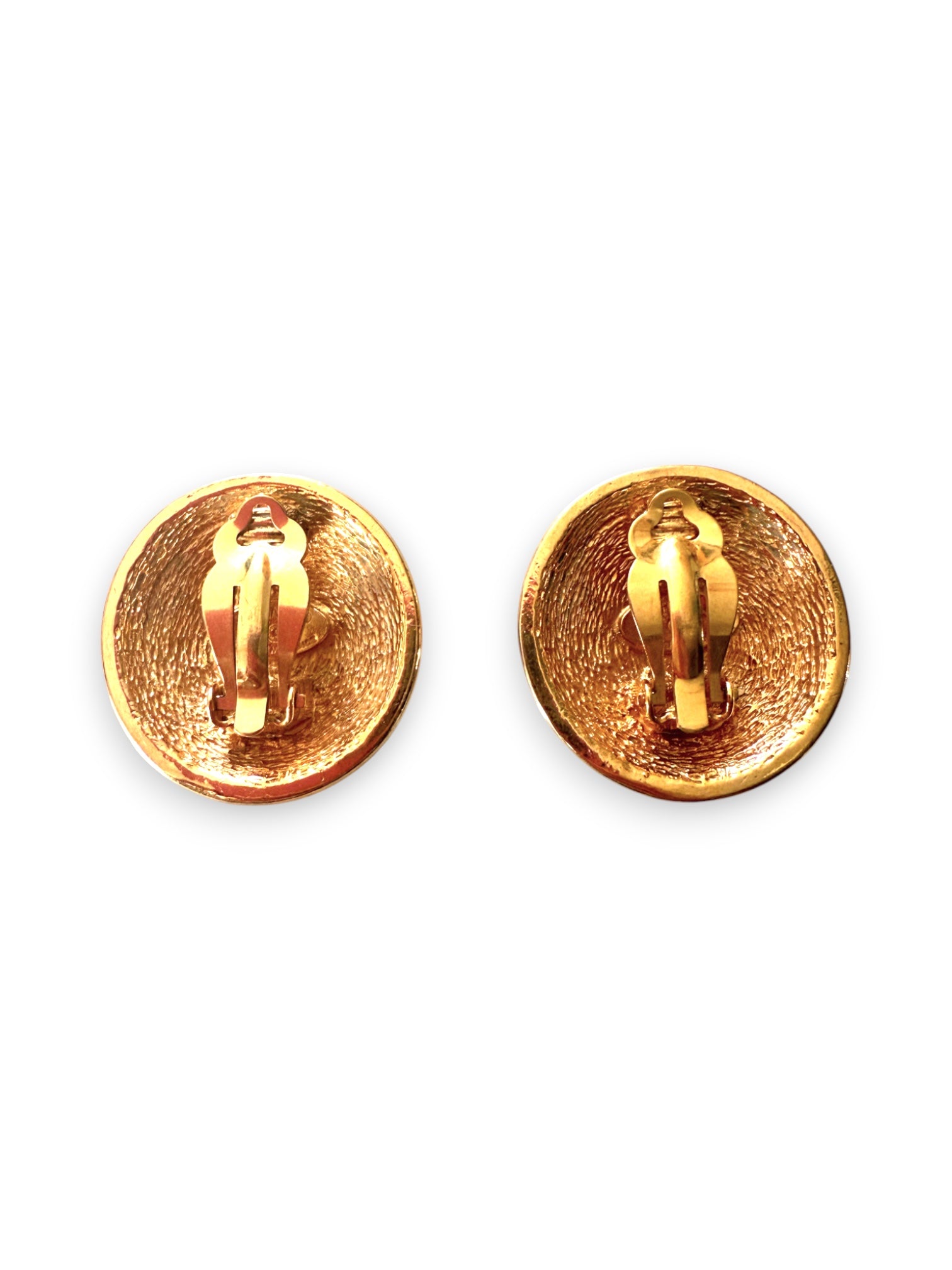 Classic Chanel  CC quilted clip earrings