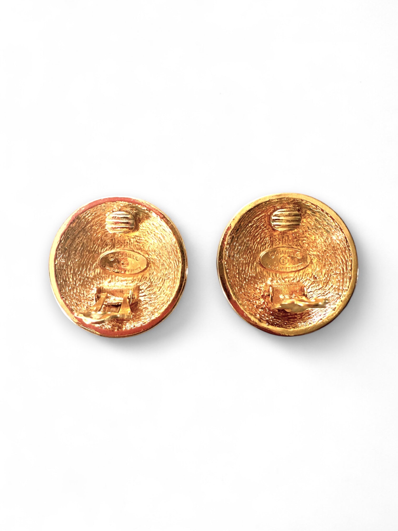Classic Chanel  CC quilted clip earrings