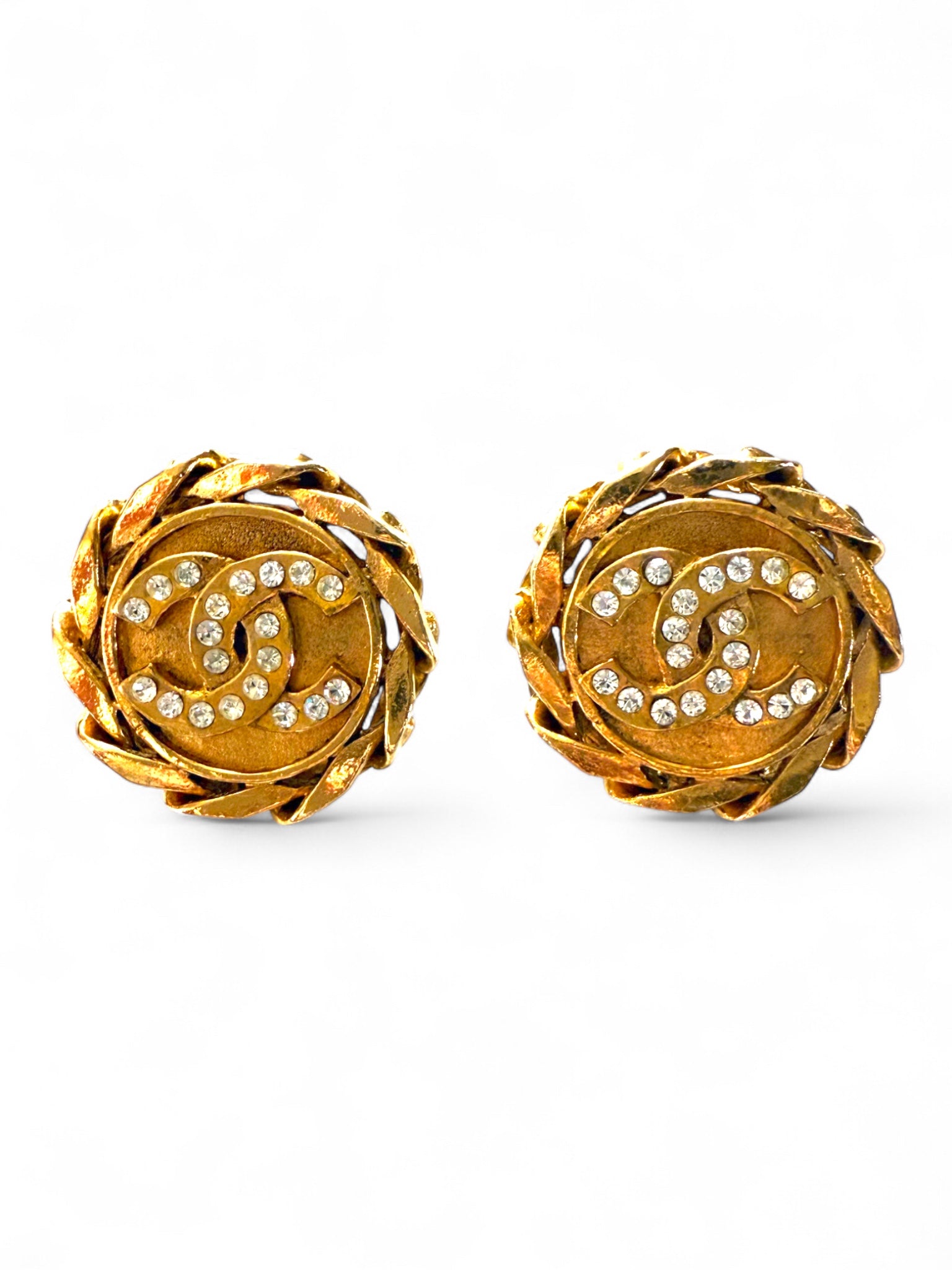 Rare chain CC clip earrings