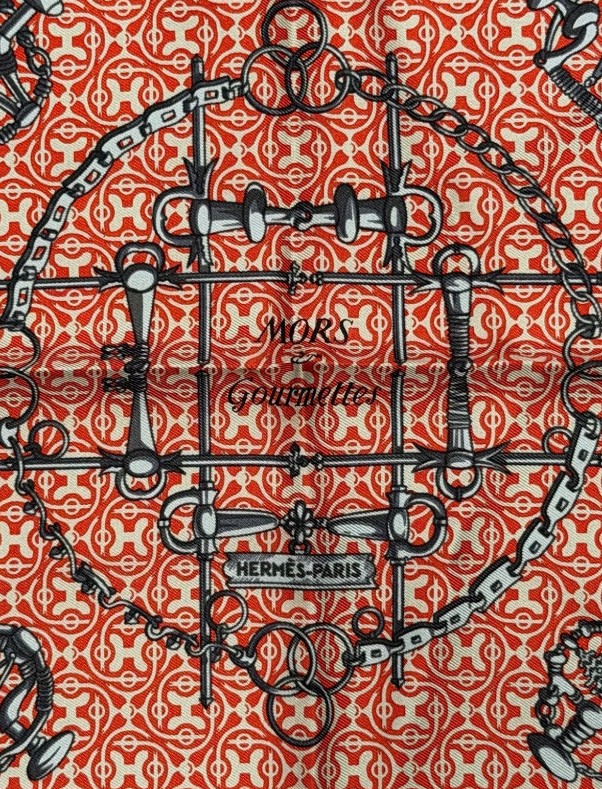 Hermès Paris Silk Gavroche 45 "Mors et Gourmettes"