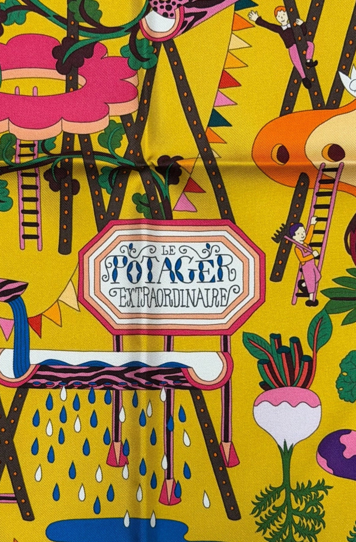 Hermès Paris Silk Carré 90 "Le Potager Extraordinaire"