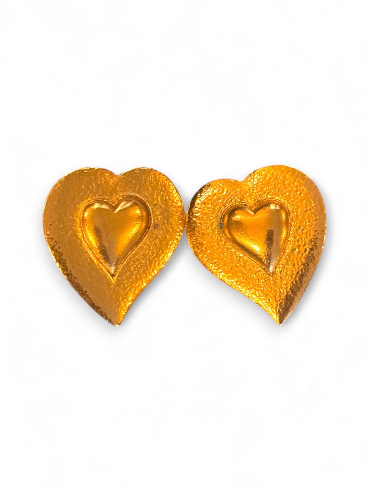 Vintage heart clip earrings