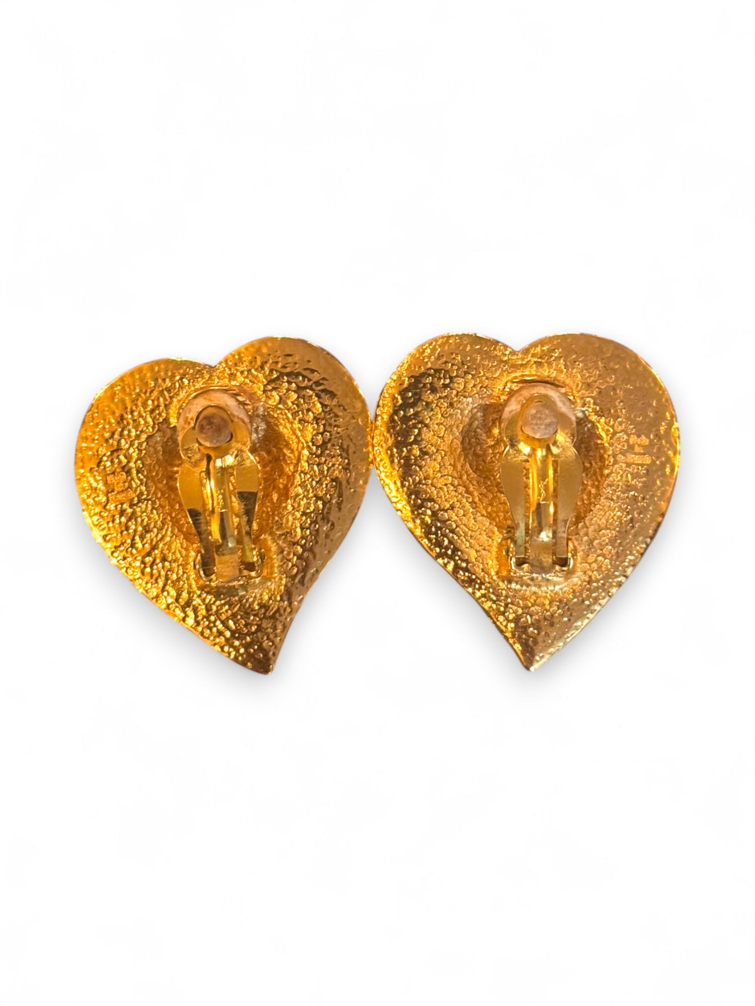 Vintage heart clip earrings