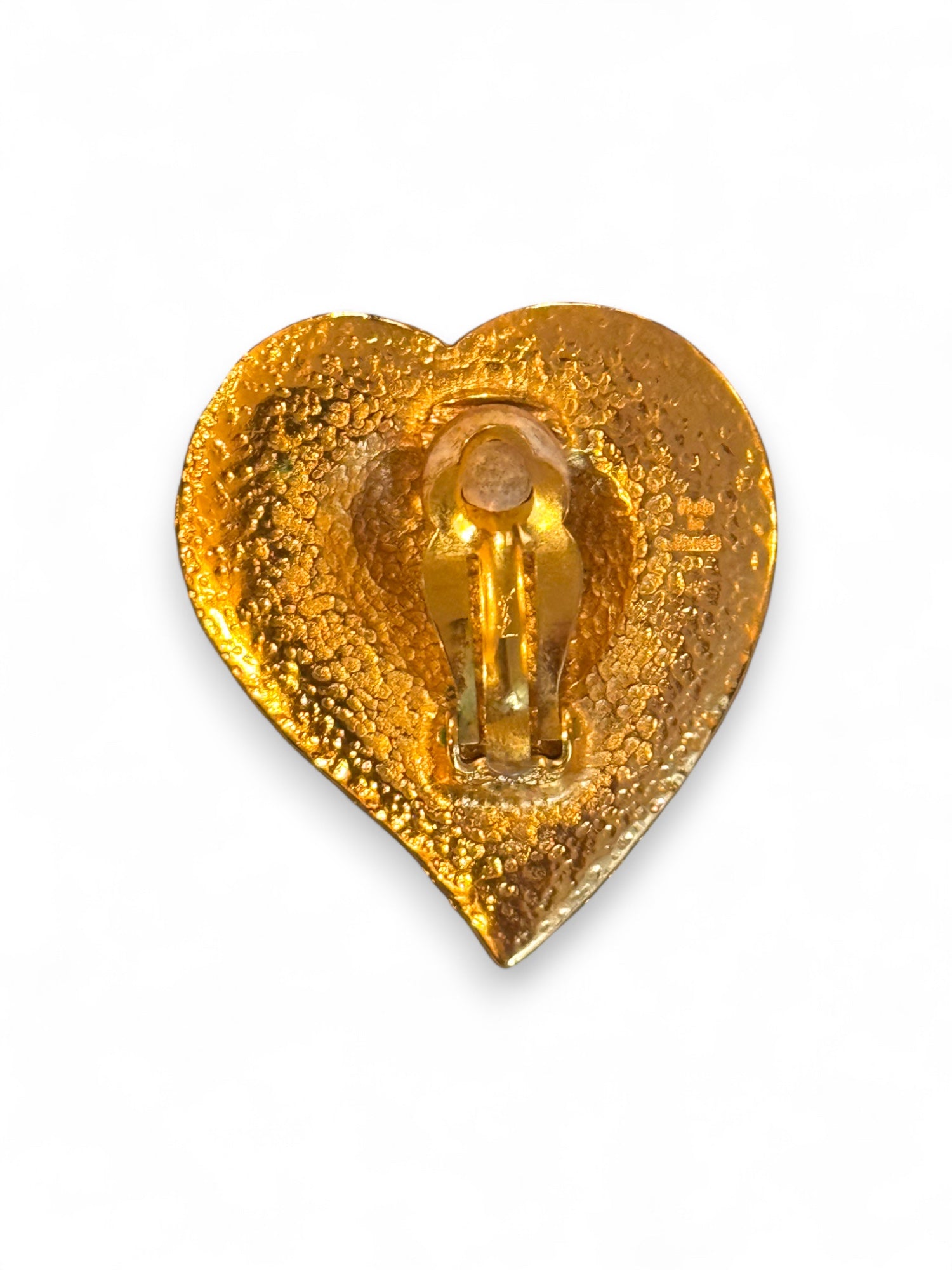 Vintage heart clip earrings
