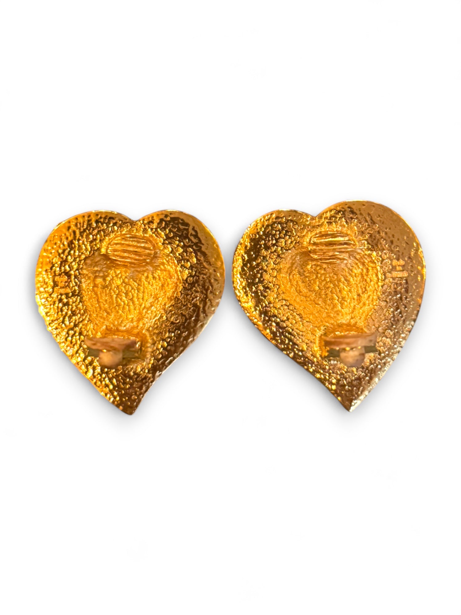 Vintage heart clip earrings
