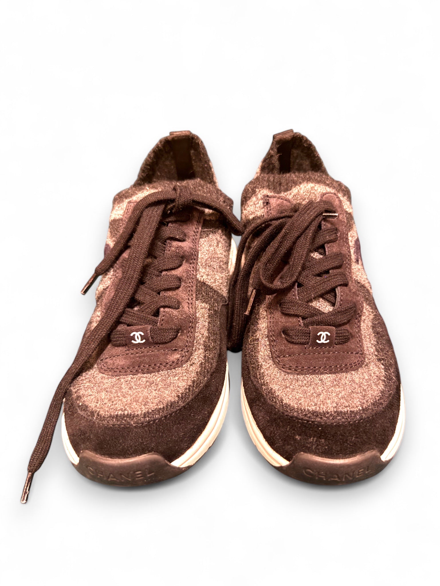 Chanel CC tweed sneakers