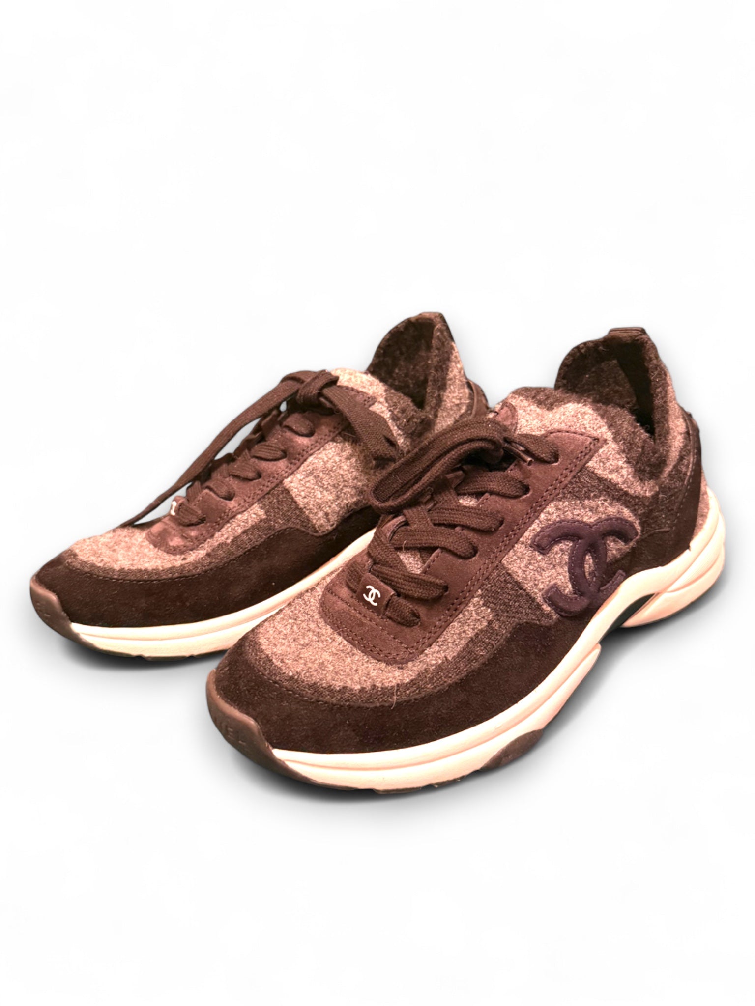 Chanel CC tweed sneakers