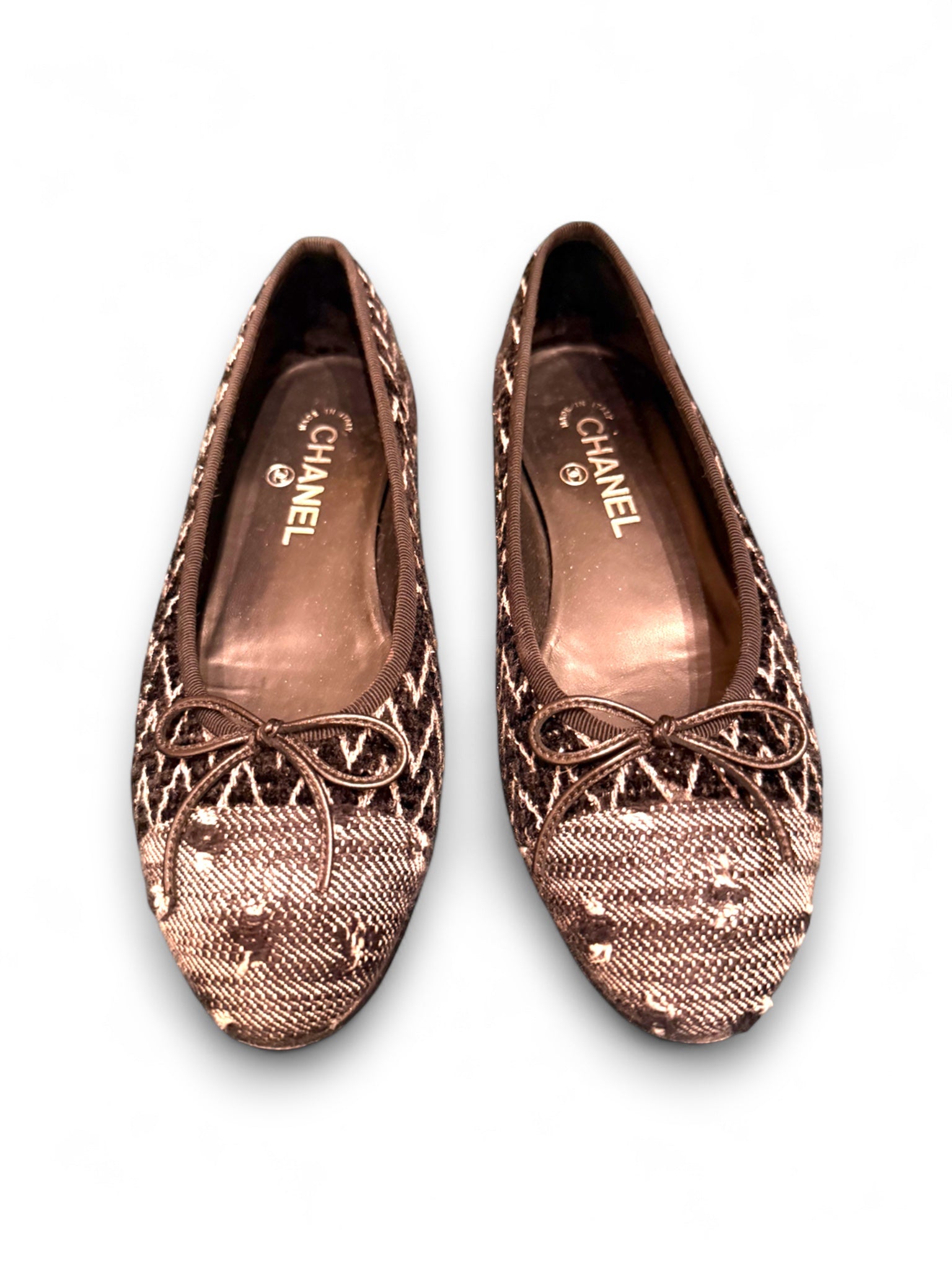 Vintage tweed Chanel ballerines&nbsp;