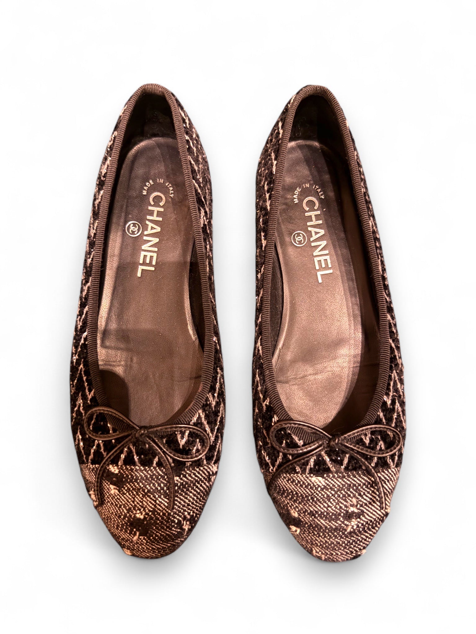 Vintage tweed Chanel ballerines&nbsp;