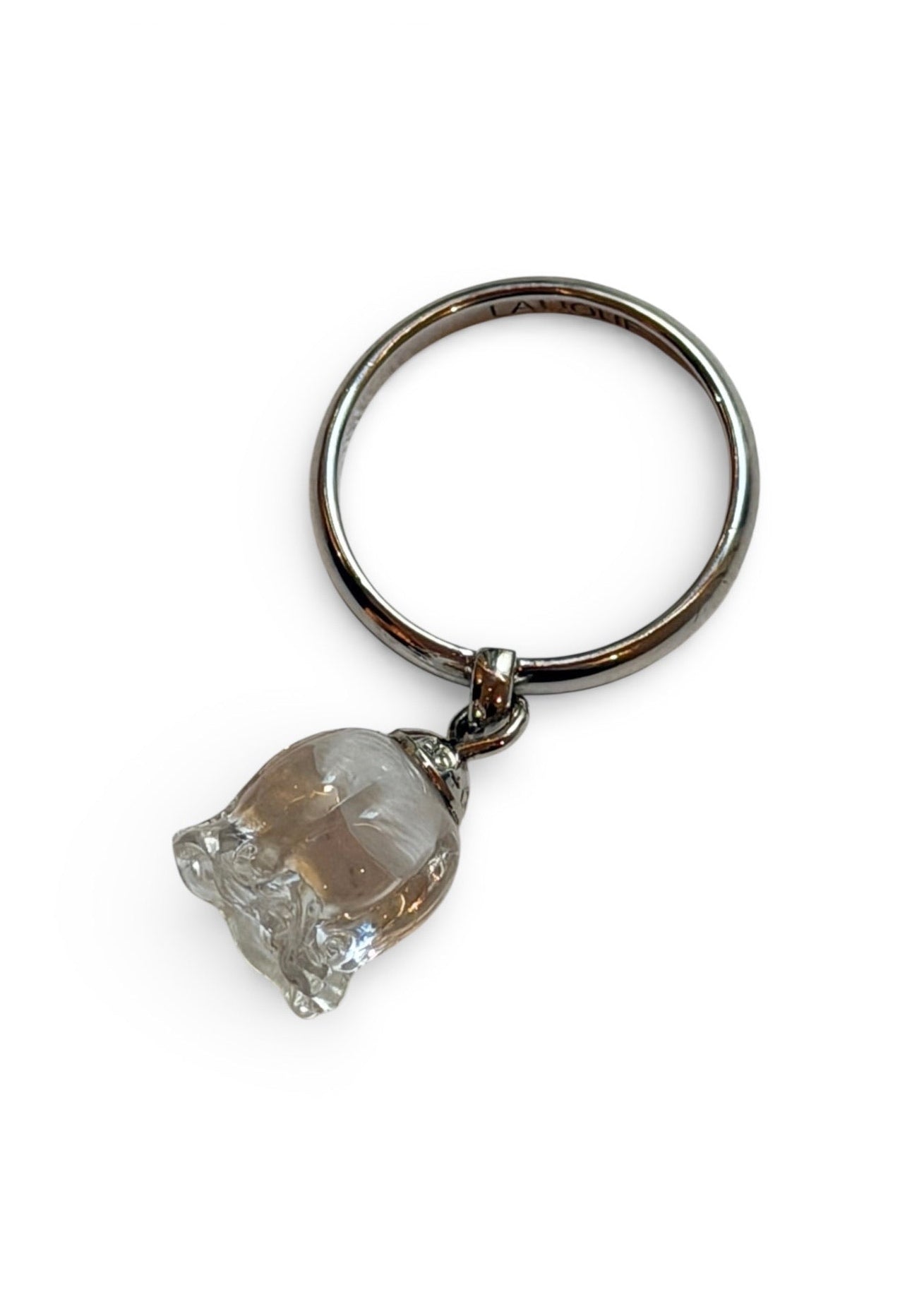 Lalique Muguet Crystal & Sterling Silver Ring