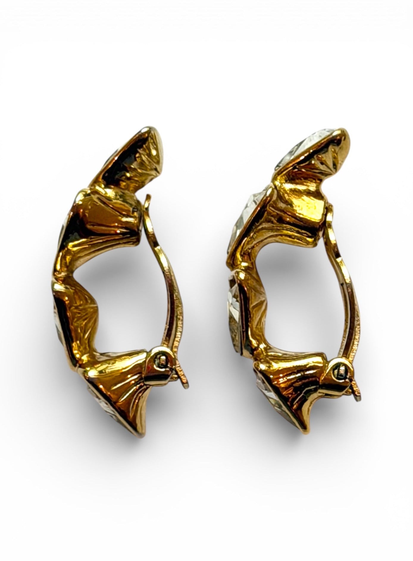 Vintage Yves Saint Laurent Crystal Triangle Cascade Clip Earrings