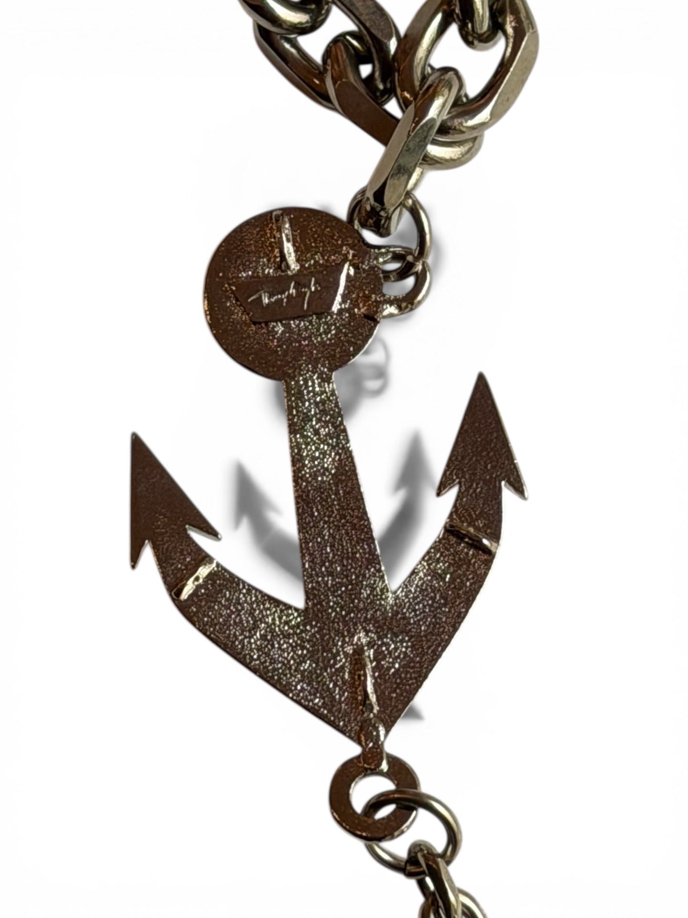 Vintage Thierry Mugler Silver-Tone Anchor Pendant Necklace