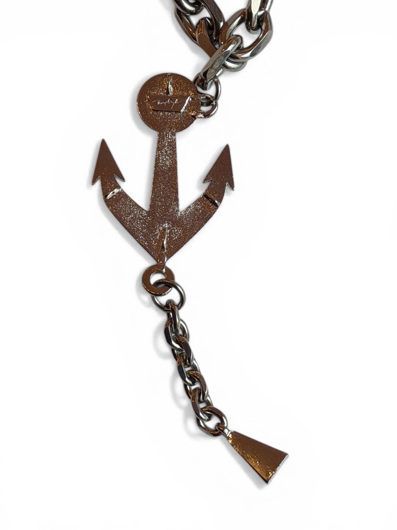 Vintage Thierry Mugler Silver-Tone Anchor Pendant Necklace