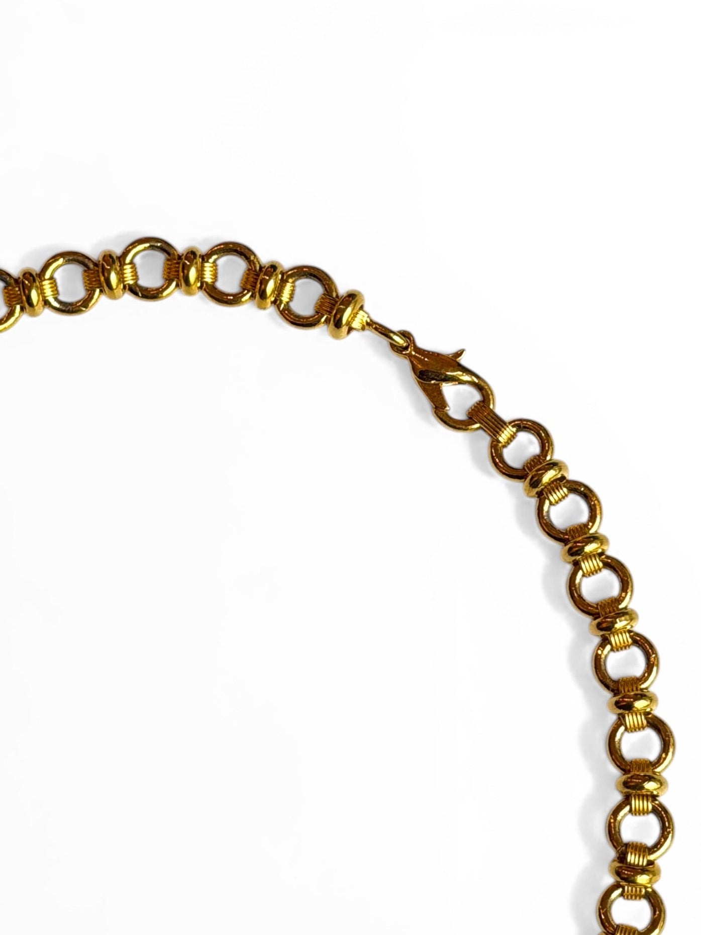Vintage Pierre Cardin Gold-Tone Triple Faux Pearl Rolo Chain Necklace