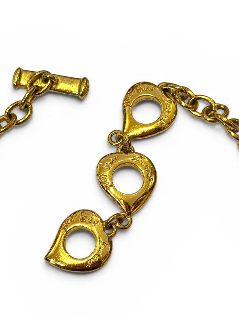 Vintage Yves Saint Laurent Gold-Tone Botanical Leaf Garland Necklace