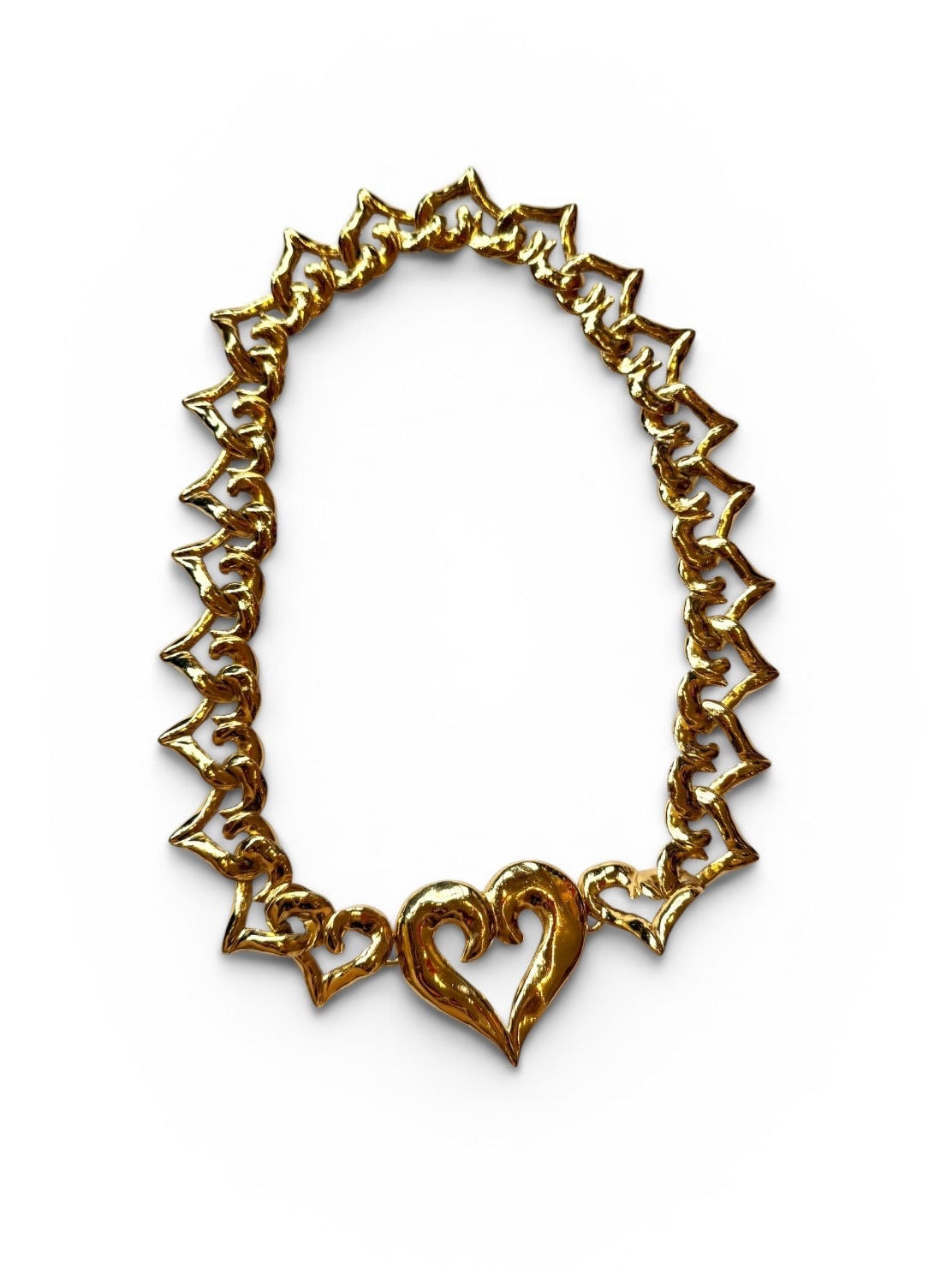 Vintage Yves Saint Laurent Gold-Tone Heart & Star Link Belt