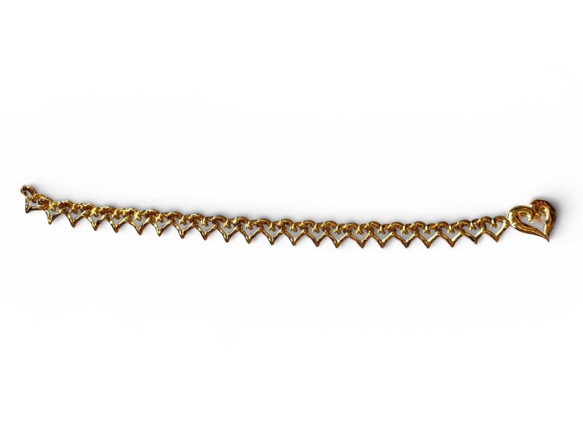 Vintage Yves Saint Laurent Gold-Tone Heart & Star Link Belt