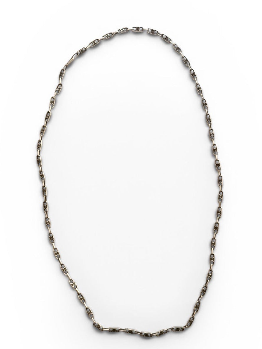 Vintage Céline Silver-Tone Triomphe Link Long Chain Necklace
