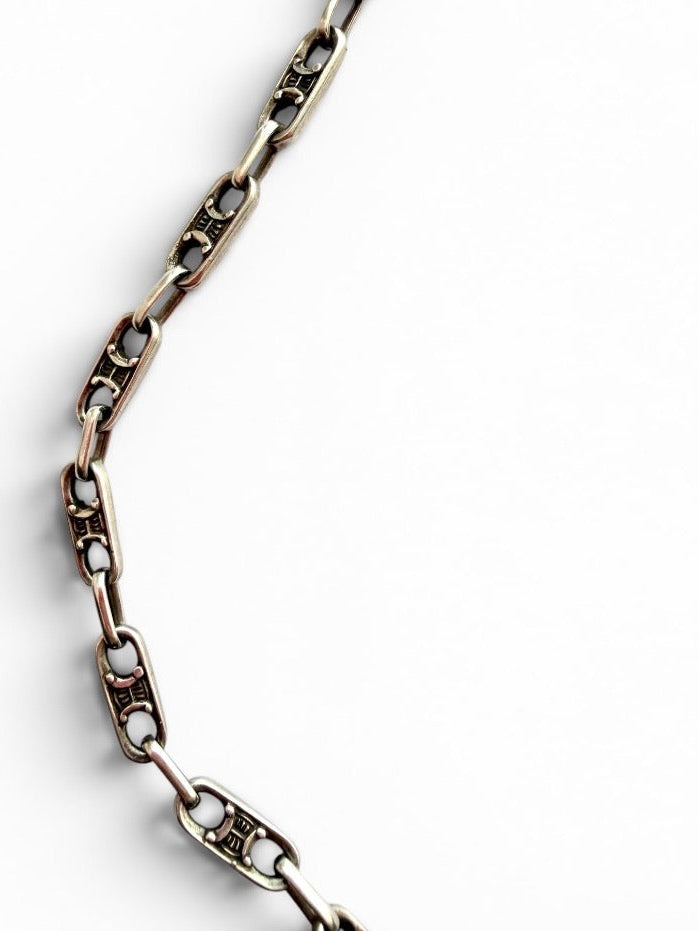 Vintage Céline Silver-Tone Triomphe Link Long Chain Necklace