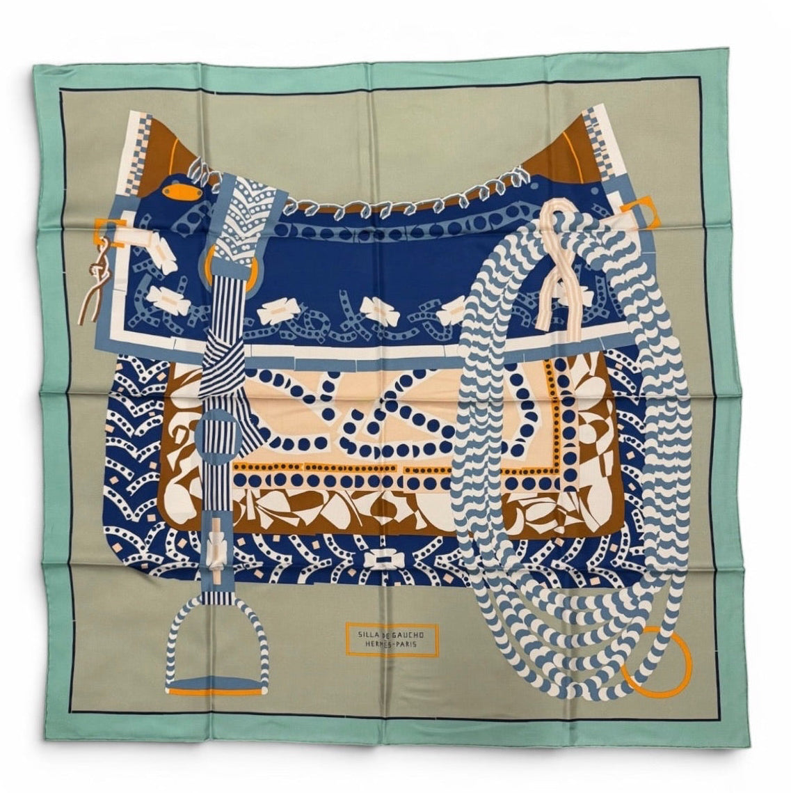 Hermès Paris Silk Carré 90 "Silla de Gaucho"