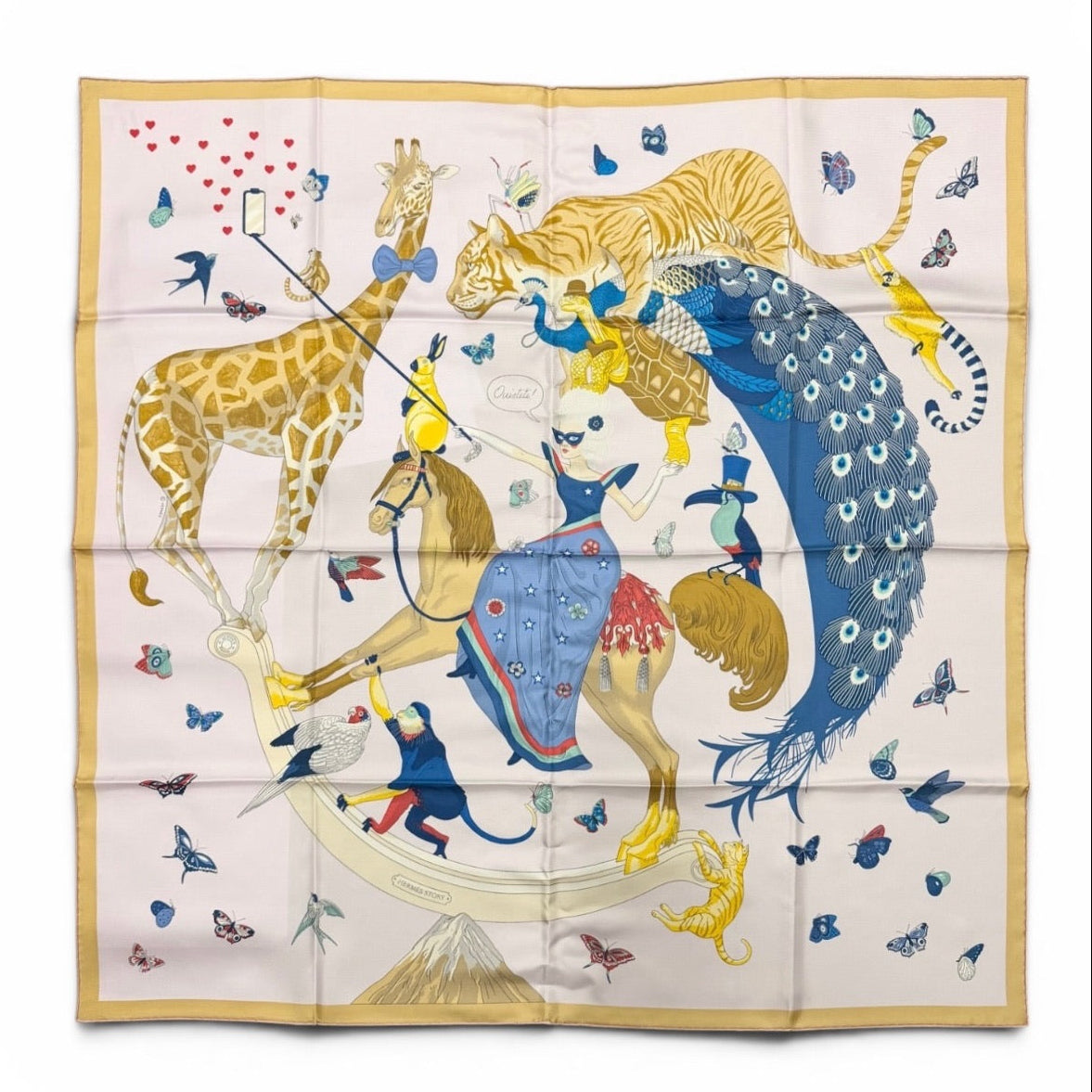 Hermès Paris Silk Carré 90 "Hermès Story"