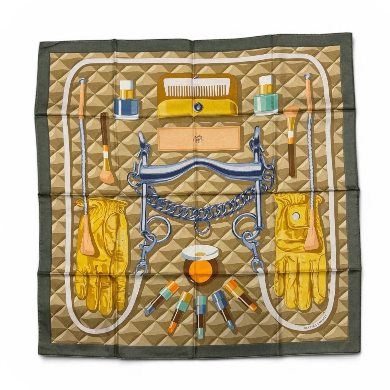 Hermès Paris Silk Carré 90 "Beauté Composée"