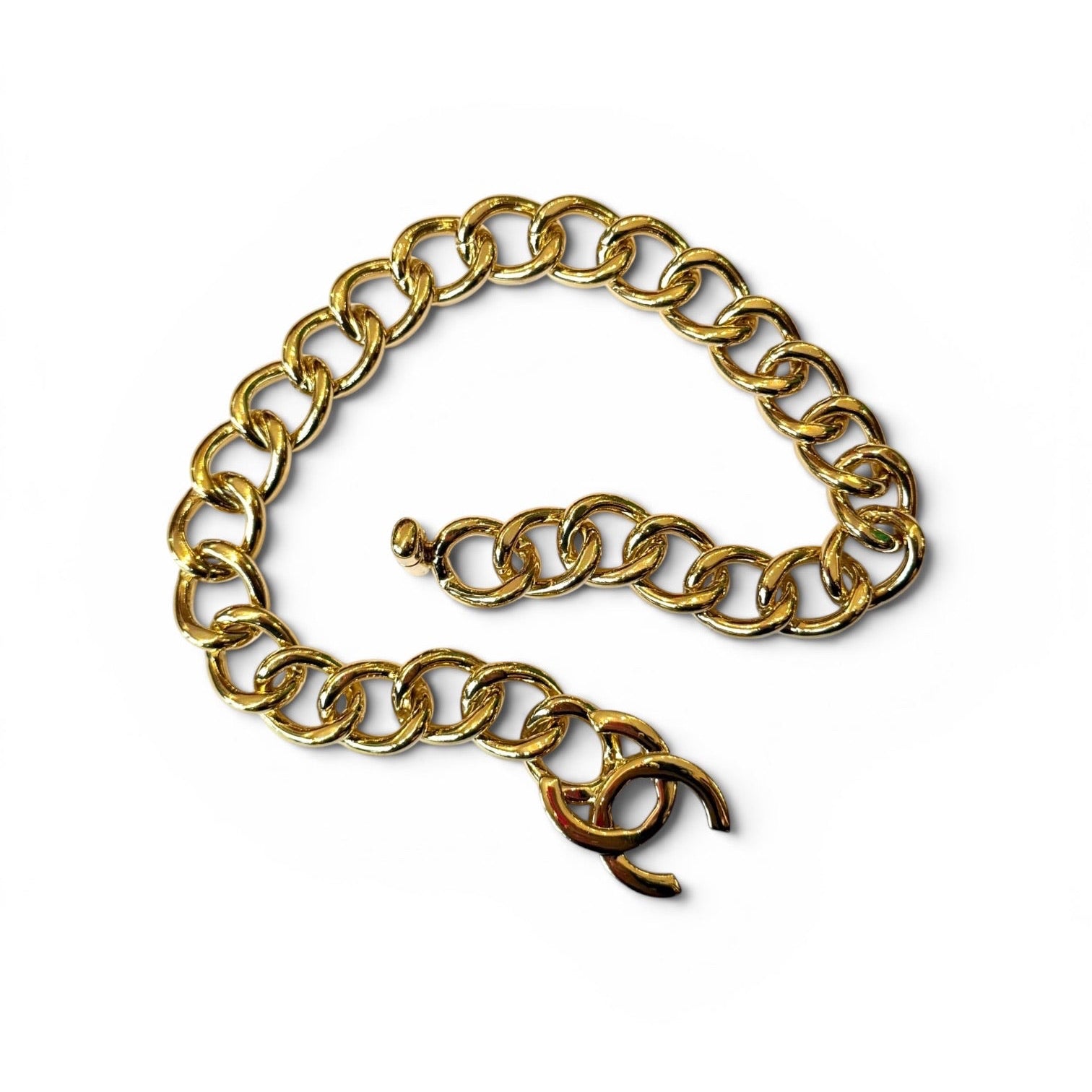 Chanel Gold-Tone CC Turnlock Chunky Chain Necklace