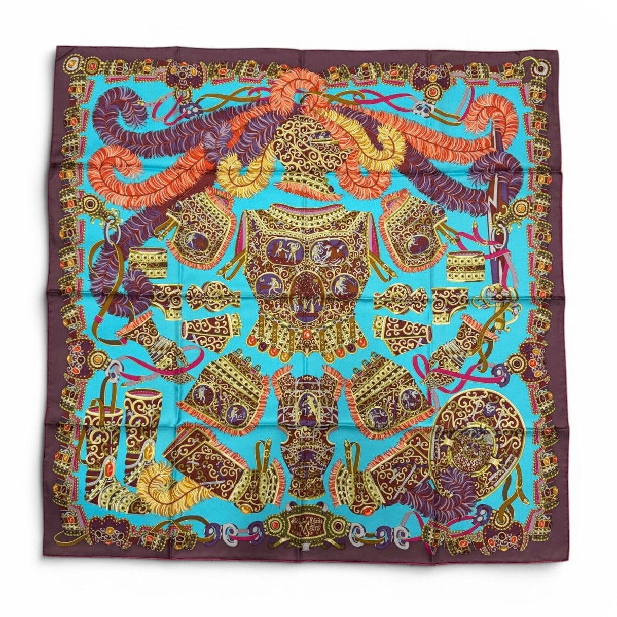 Hermès Paris Silk Carré 90 "Sous l'Égide de Mars"