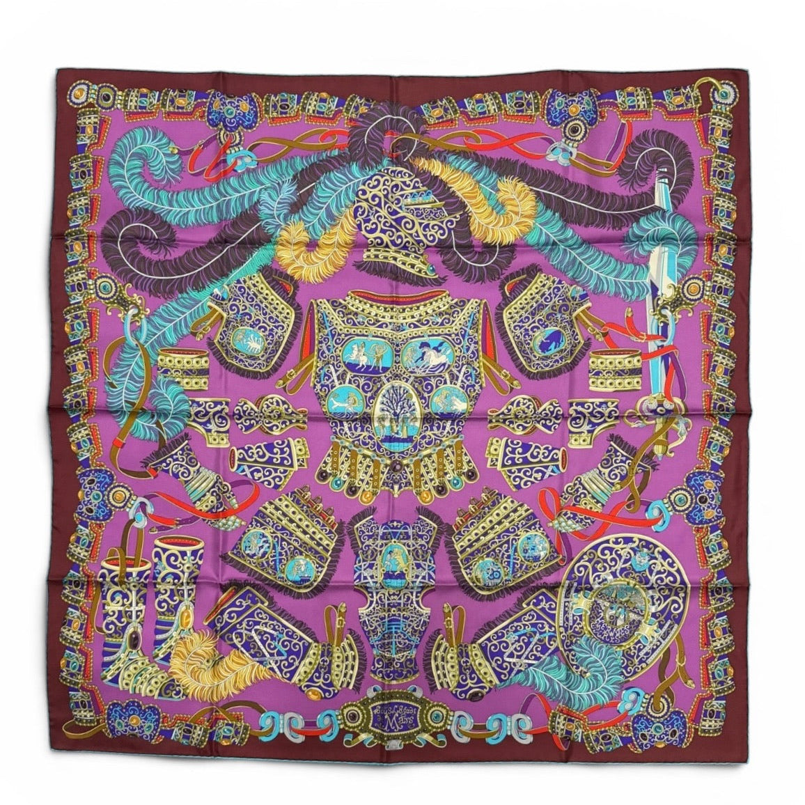 Hermès Paris Silk Carré 90 "Sous l'Égide de Mars"